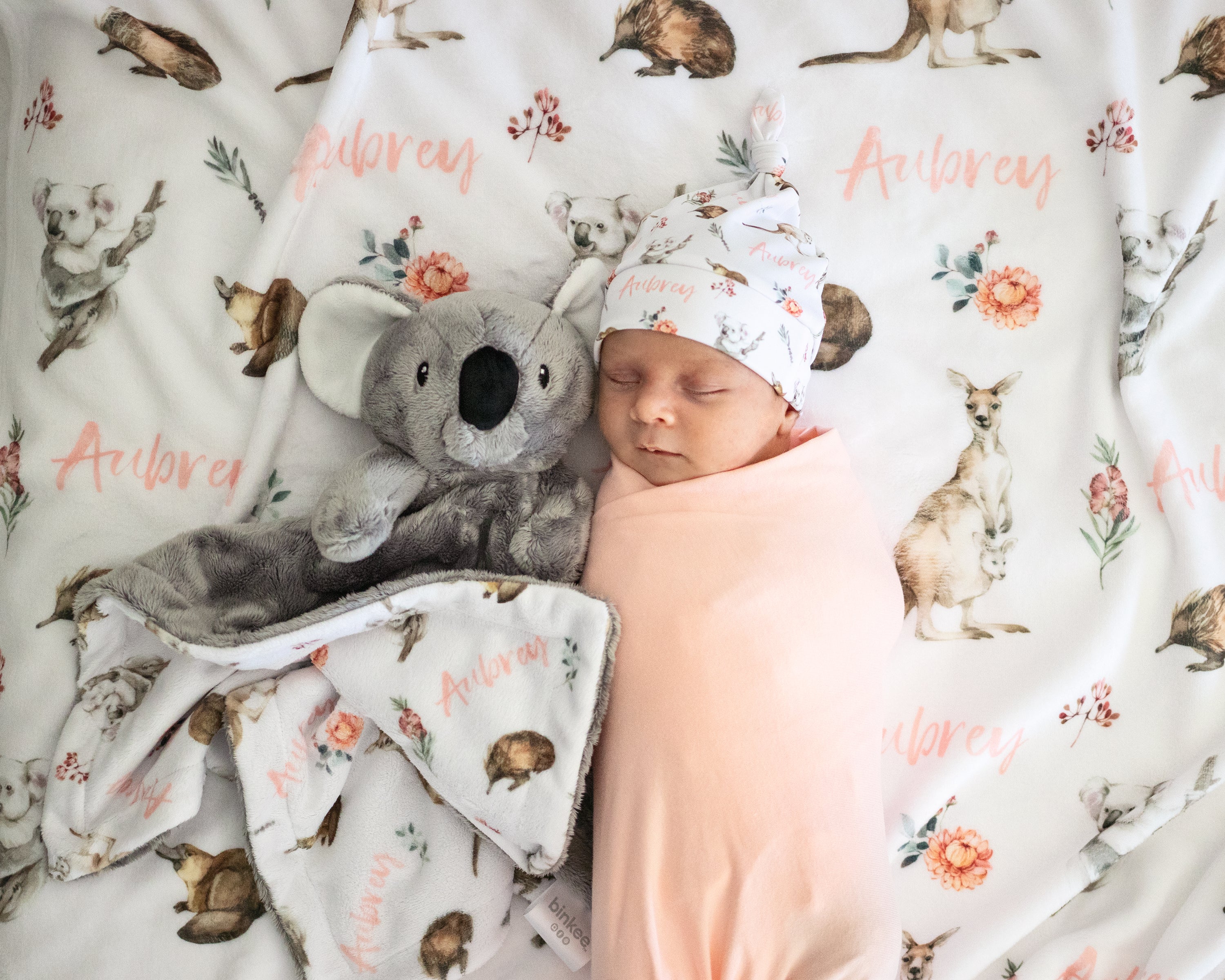 Aussie Flora and Fauna - Personalised Minky Blanket