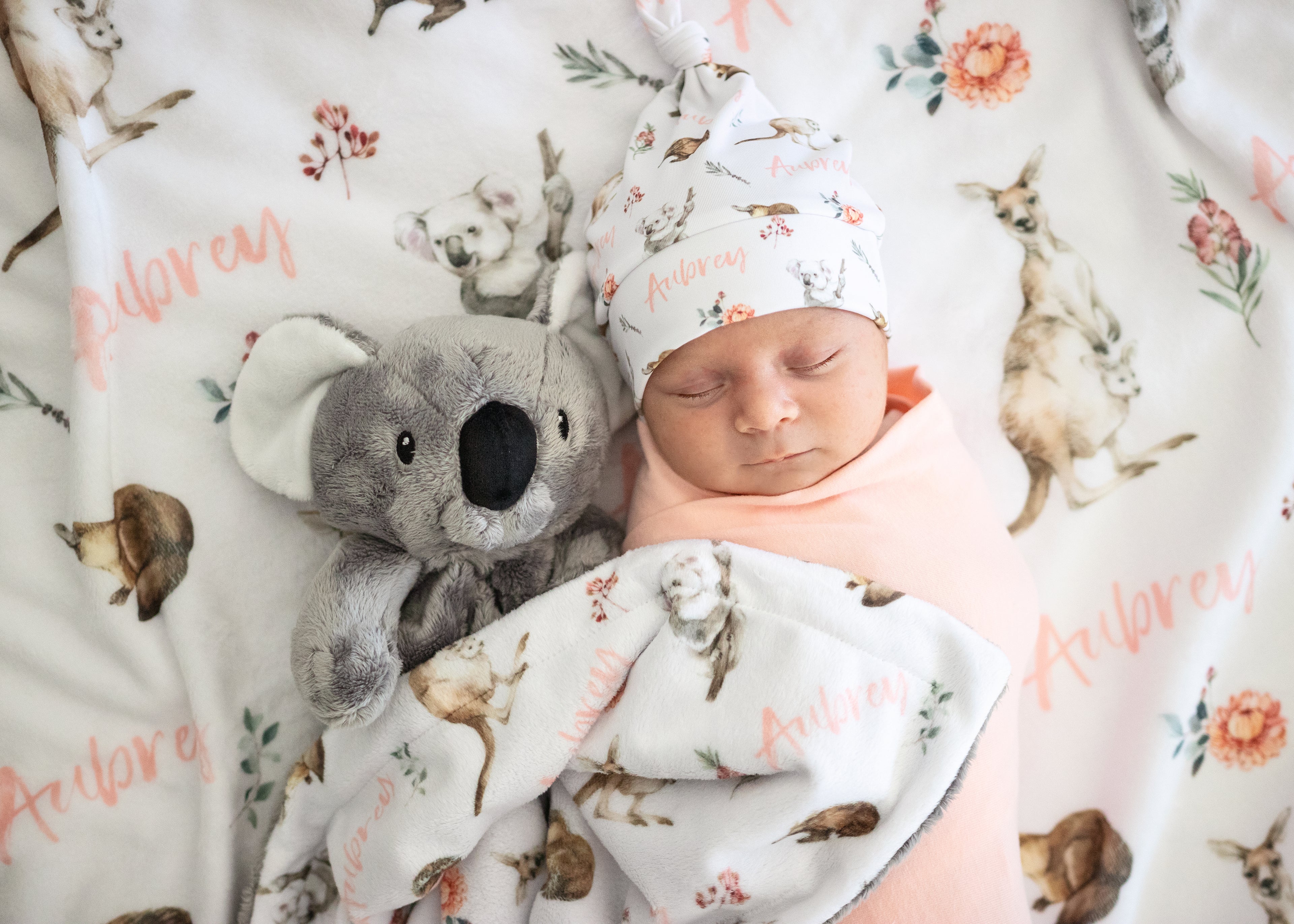 Aussie Flora and Fauna - Personalised Minky Blanket