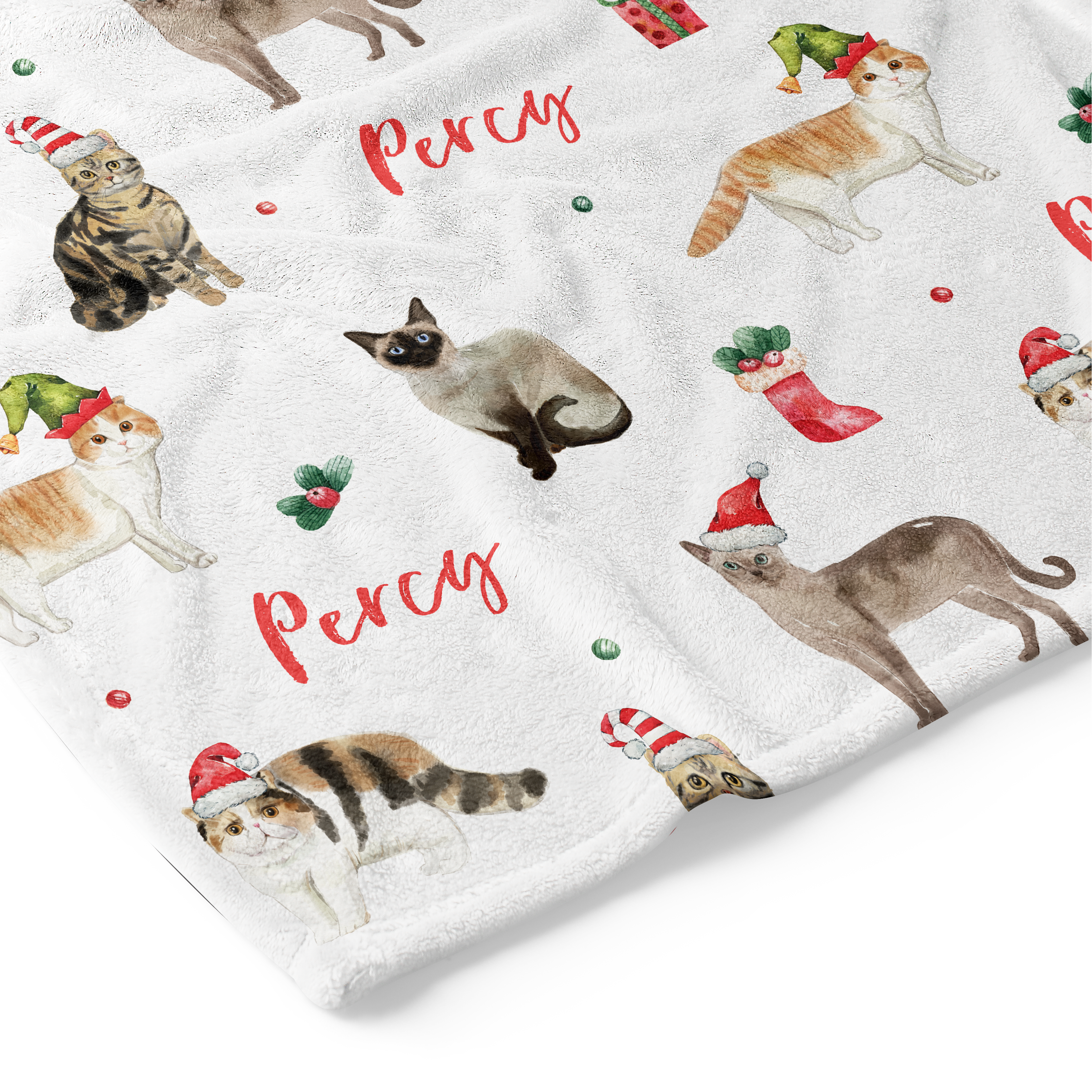 Christmas Kitty - Personalised Keepsake Blanket