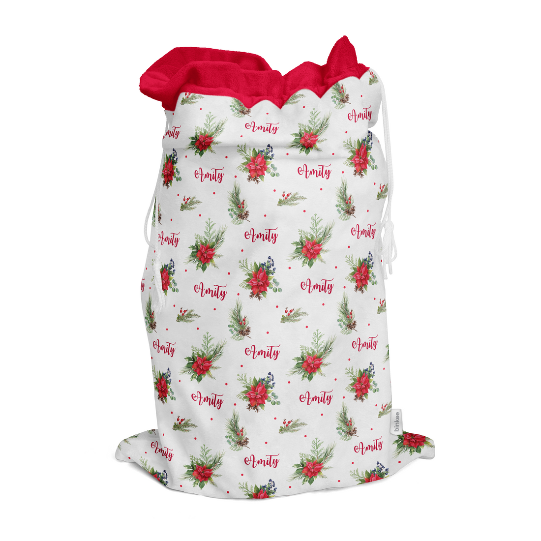 Christmas Floral - Personalised Santa Sack