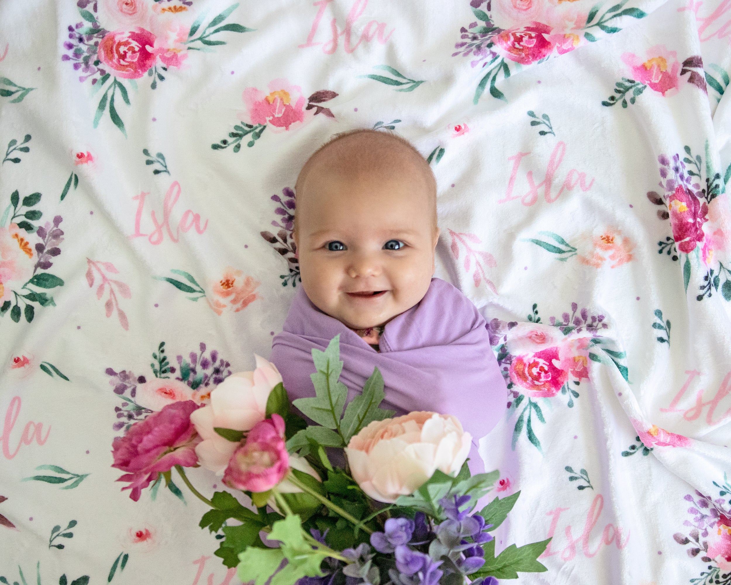 Spring Blooms - Personalised Keepsake Blanket