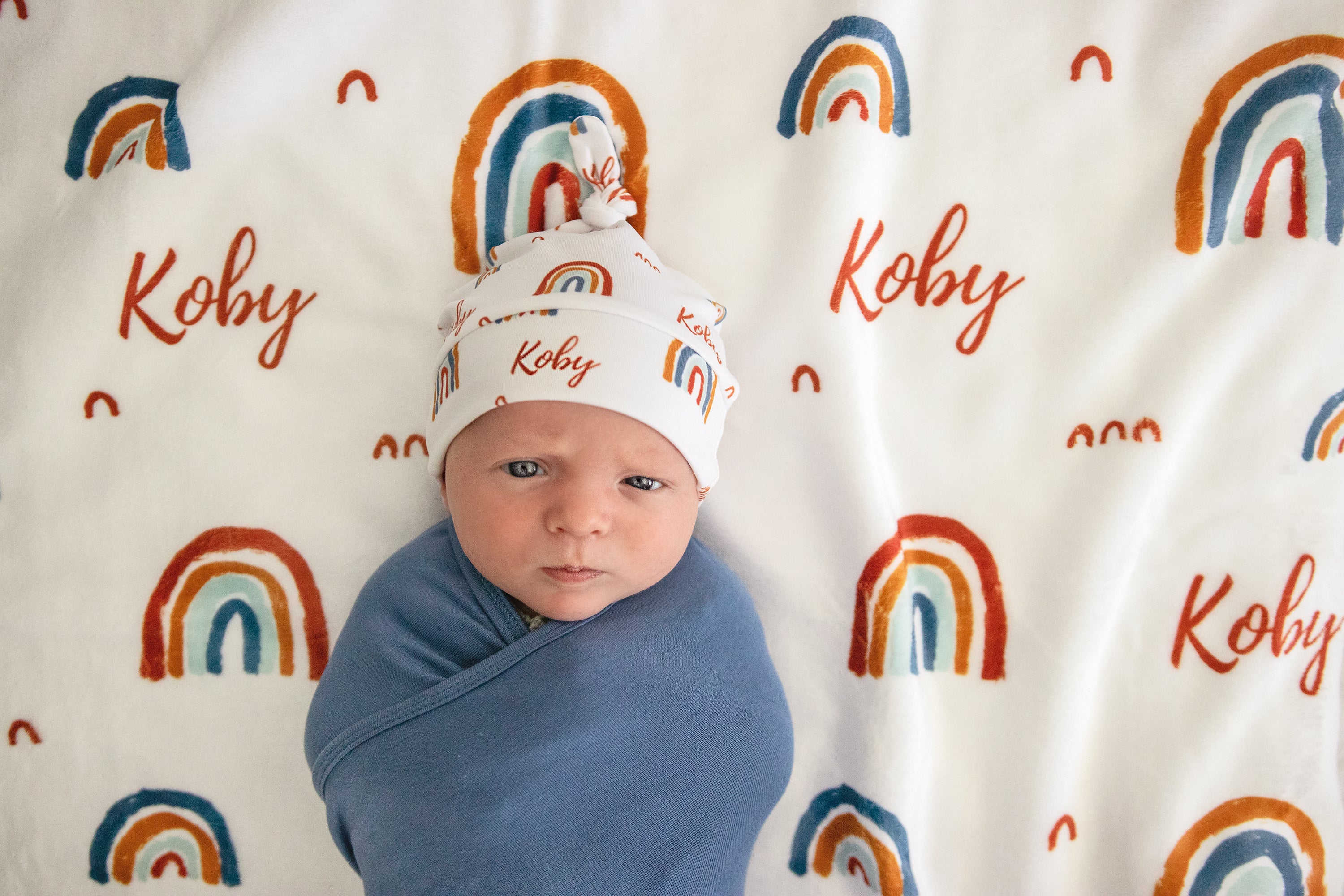 Earthy Rainbows - Personalised Minky Blanket
