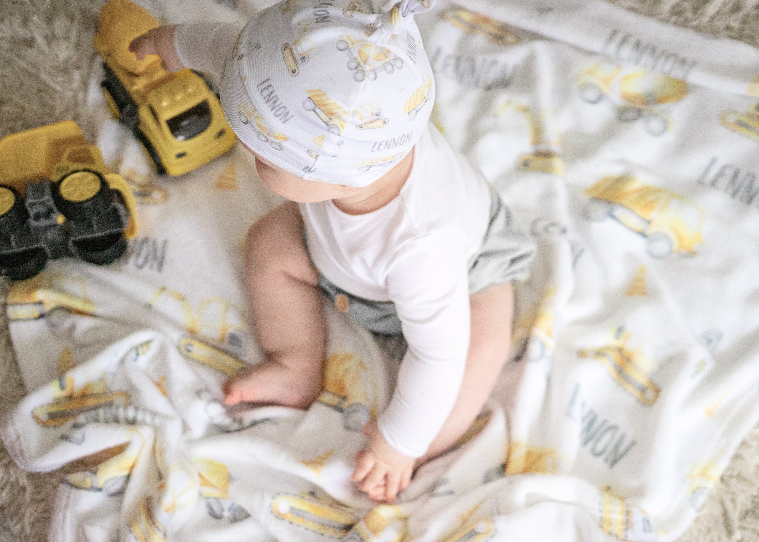 Construction (Grey) - Personalised Keepsake Blanket