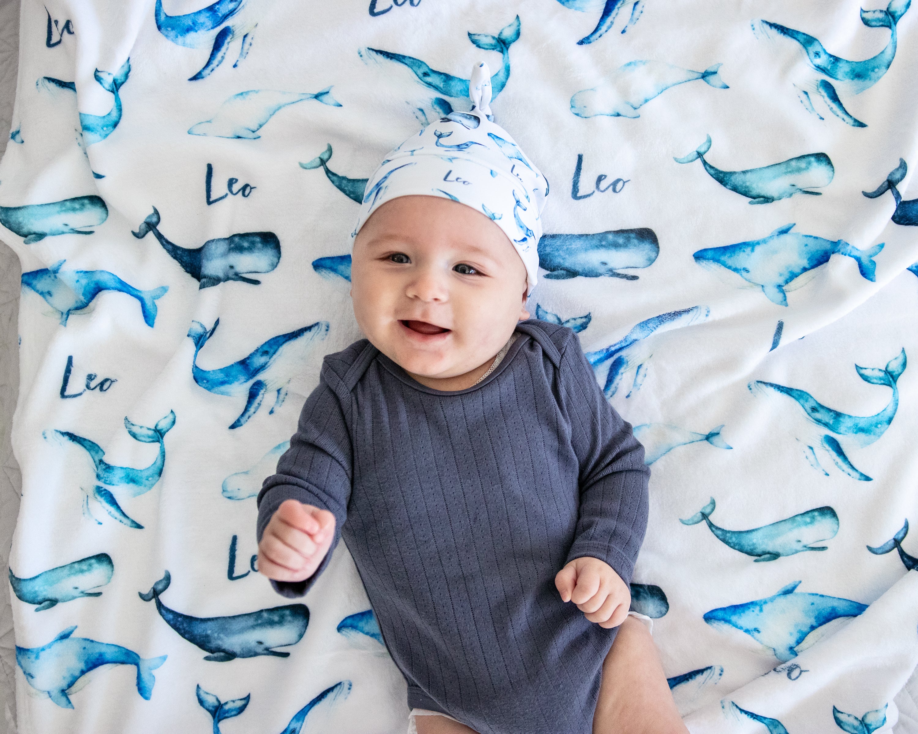 Whales - Personalised Keepsake Blanket