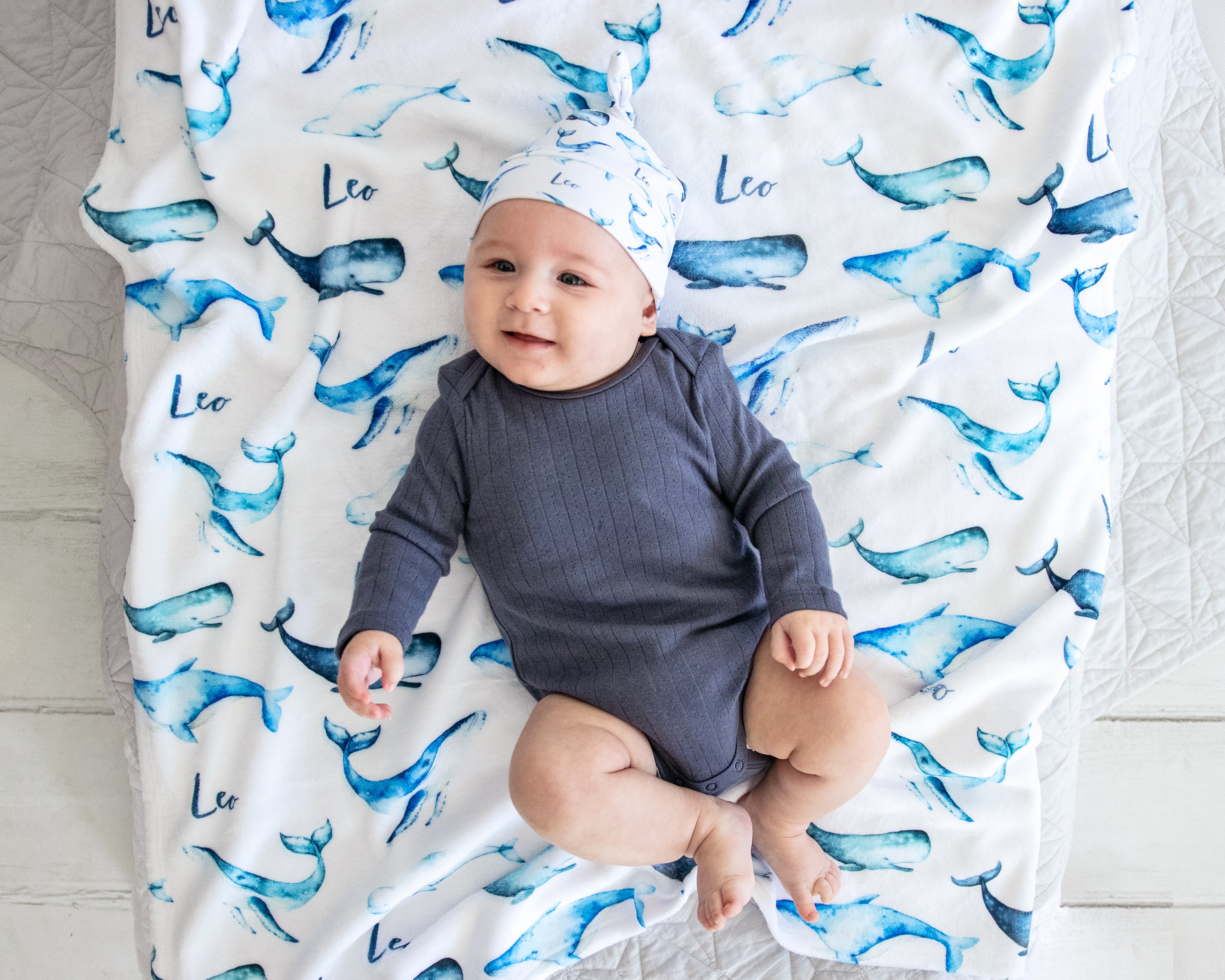 Whales - Personalised Keepsake Blanket
