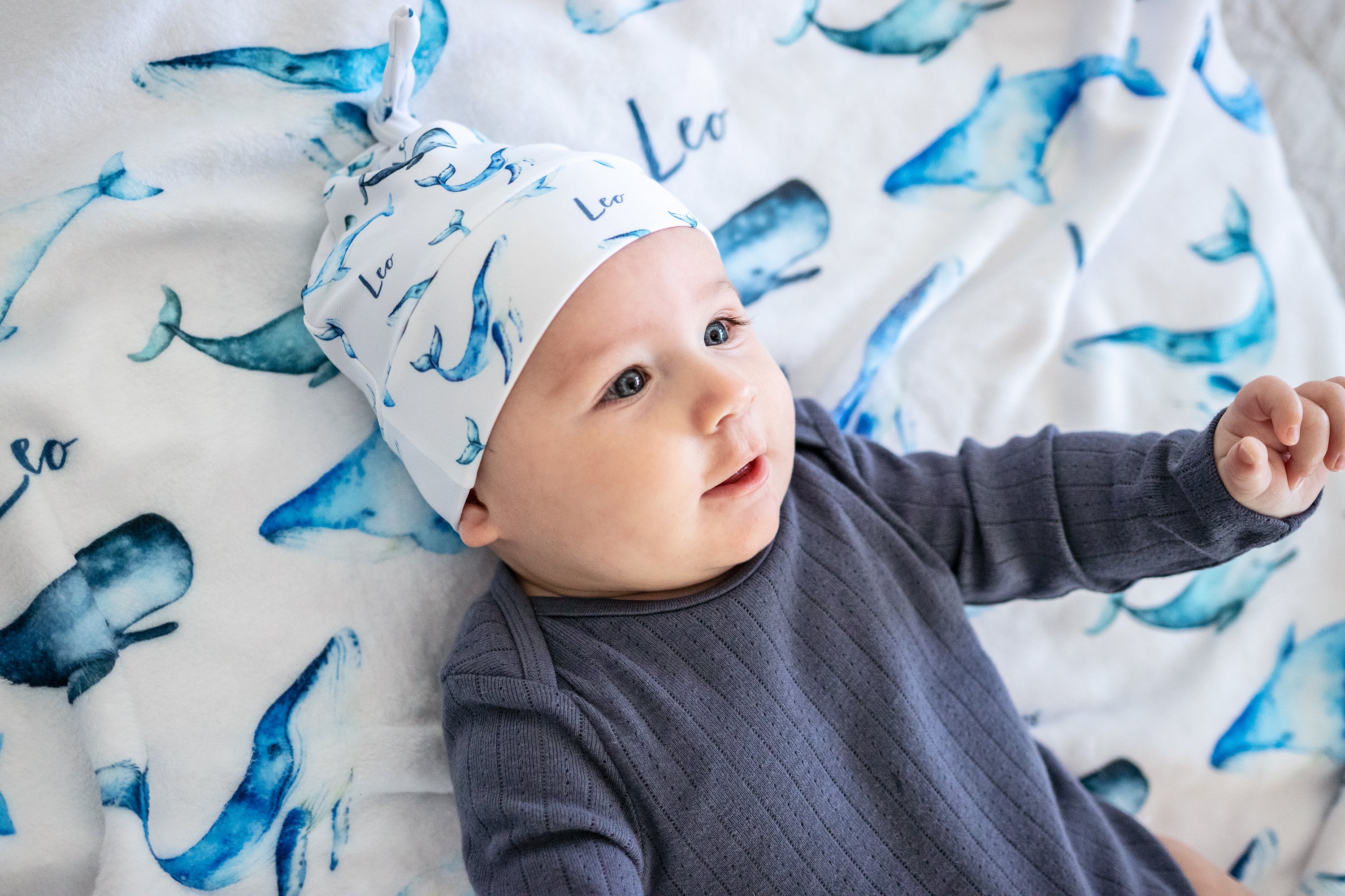 Whales - Personalised Minky Blanket