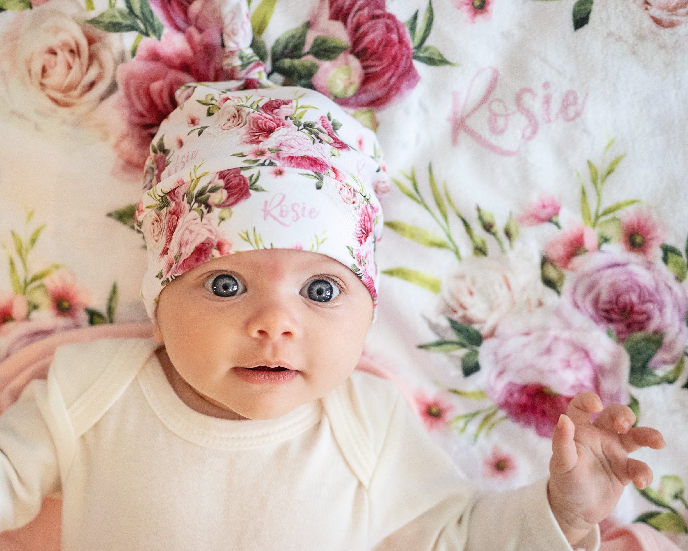 Vintage Bloom - Personalised Minky Blanket