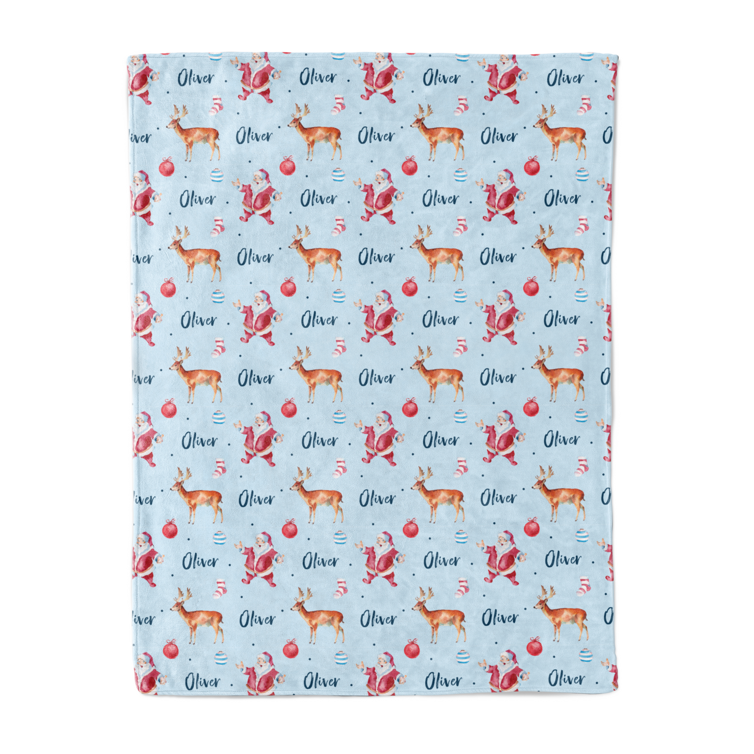 Vintage Santa (blue) - Personalised Keepsake Blankie