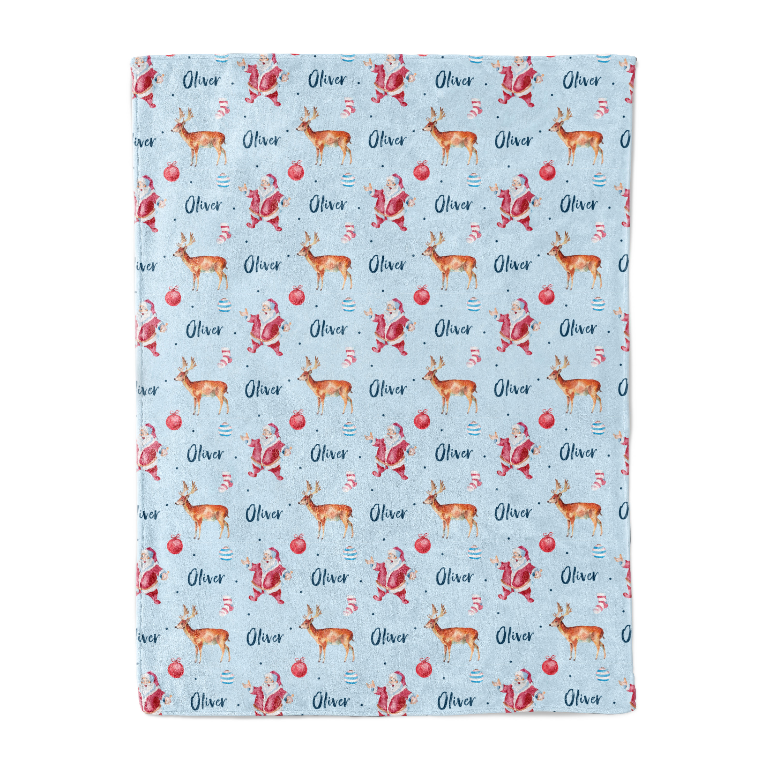 Vintage Santa (blue) - Personalised Keepsake Blankie