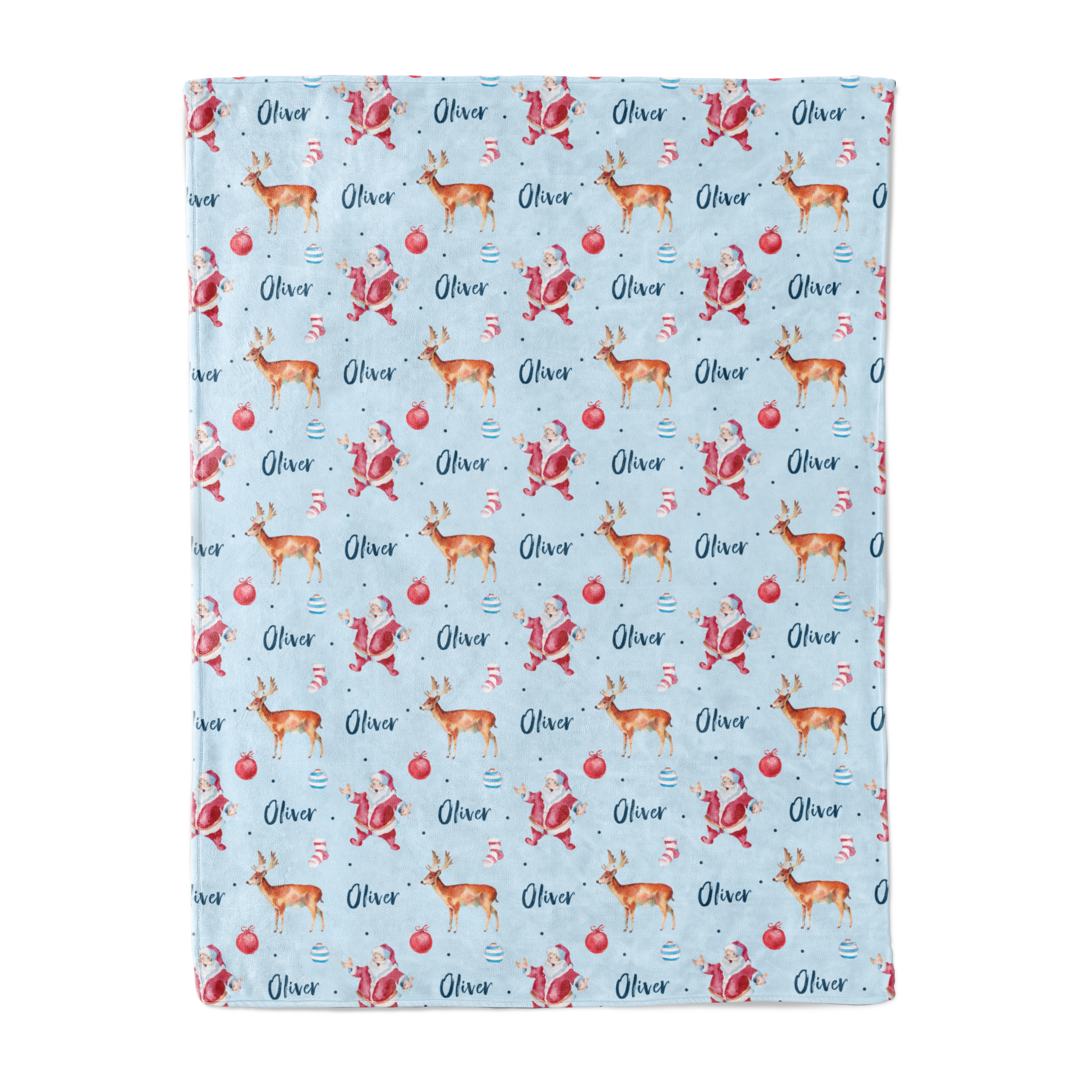 Vintage Santa (blue) - Personalised Keepsake Blankie