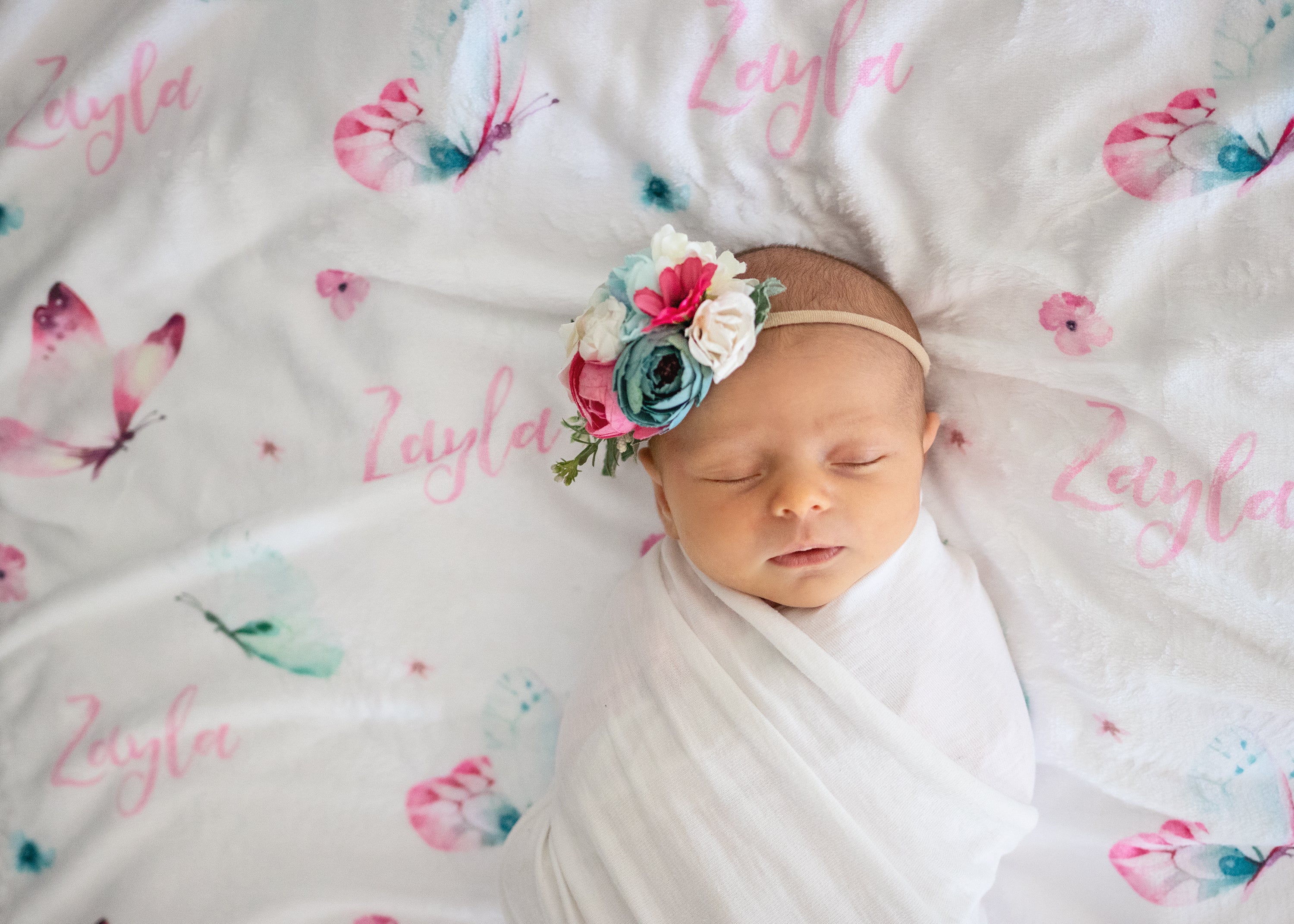 Butterflies - Personalised Minky Blanket