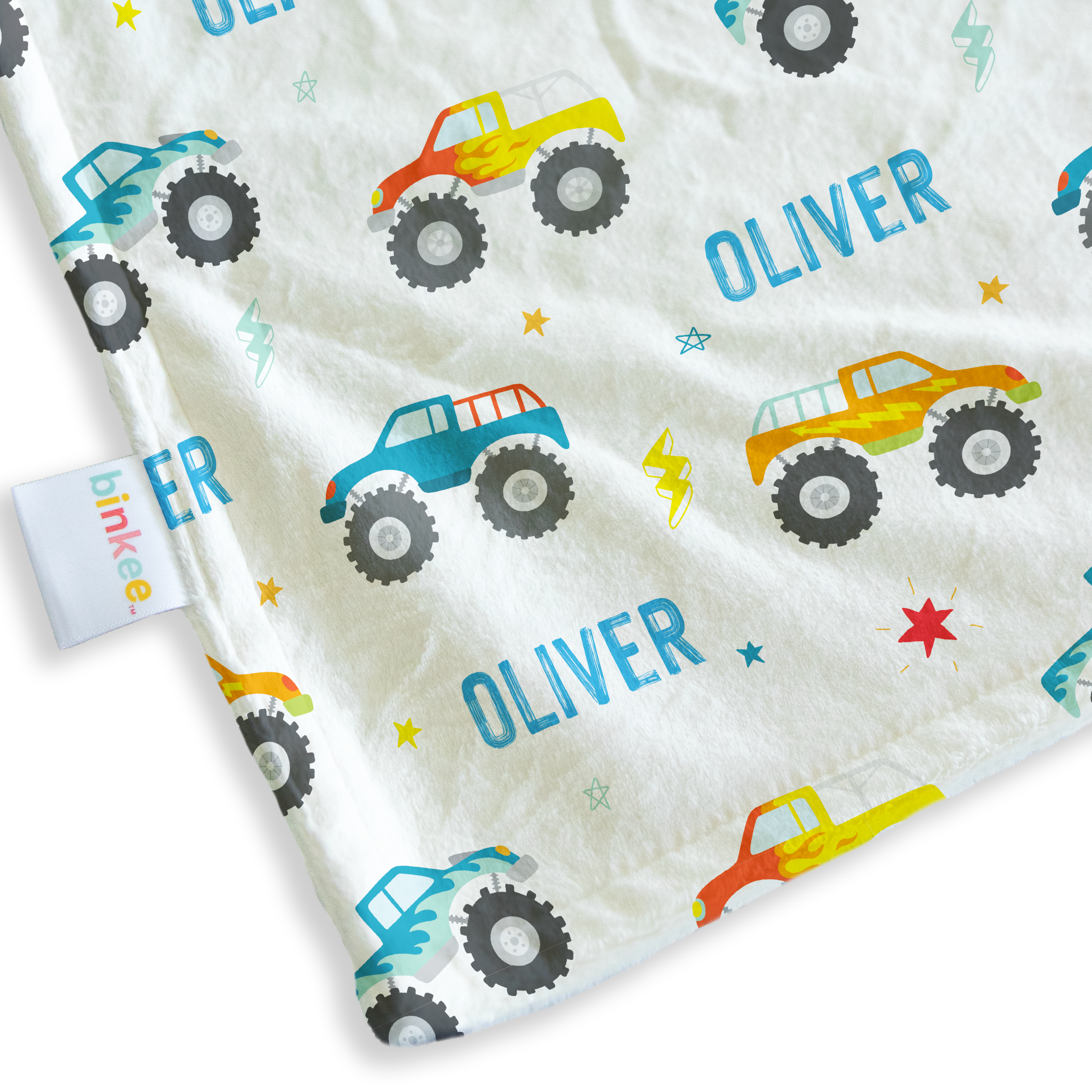 Monster Trucks - Personalised Minky Blanket