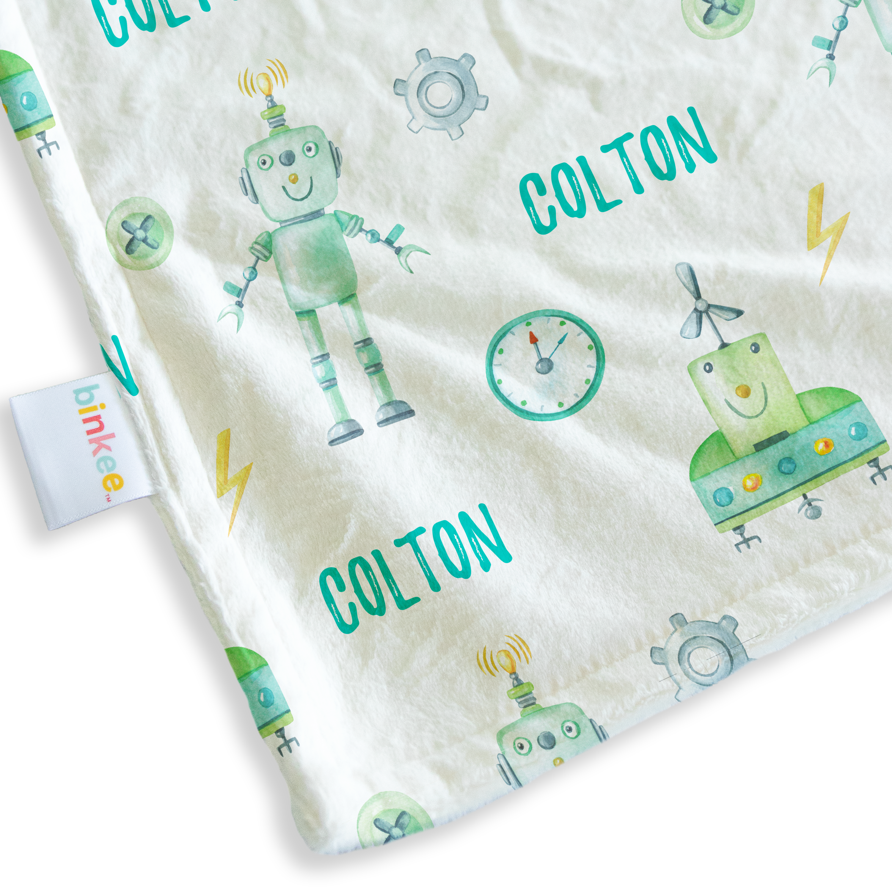 Robots - Personalised Minky Blanket