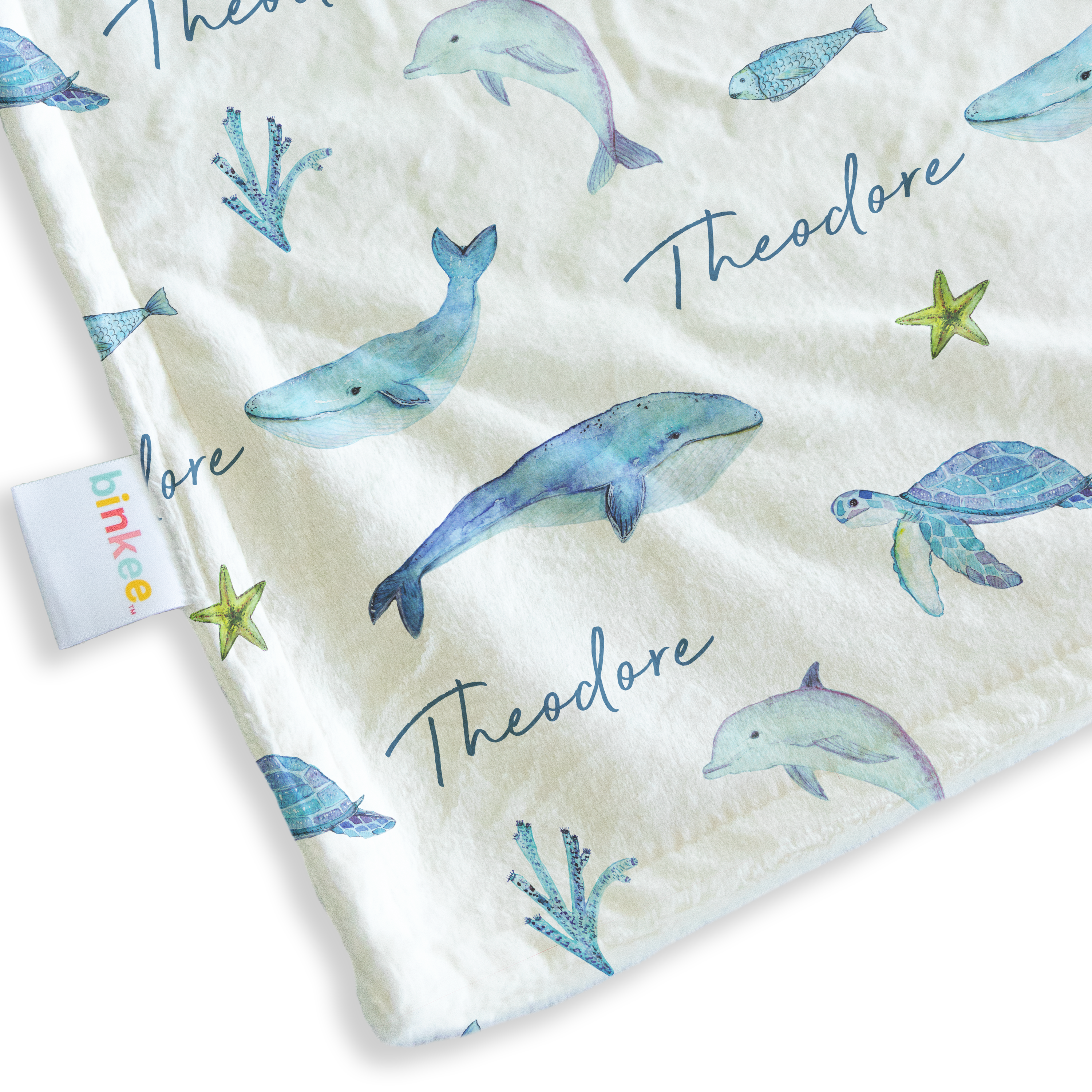 Sea Life - Personalised Minky Blanket