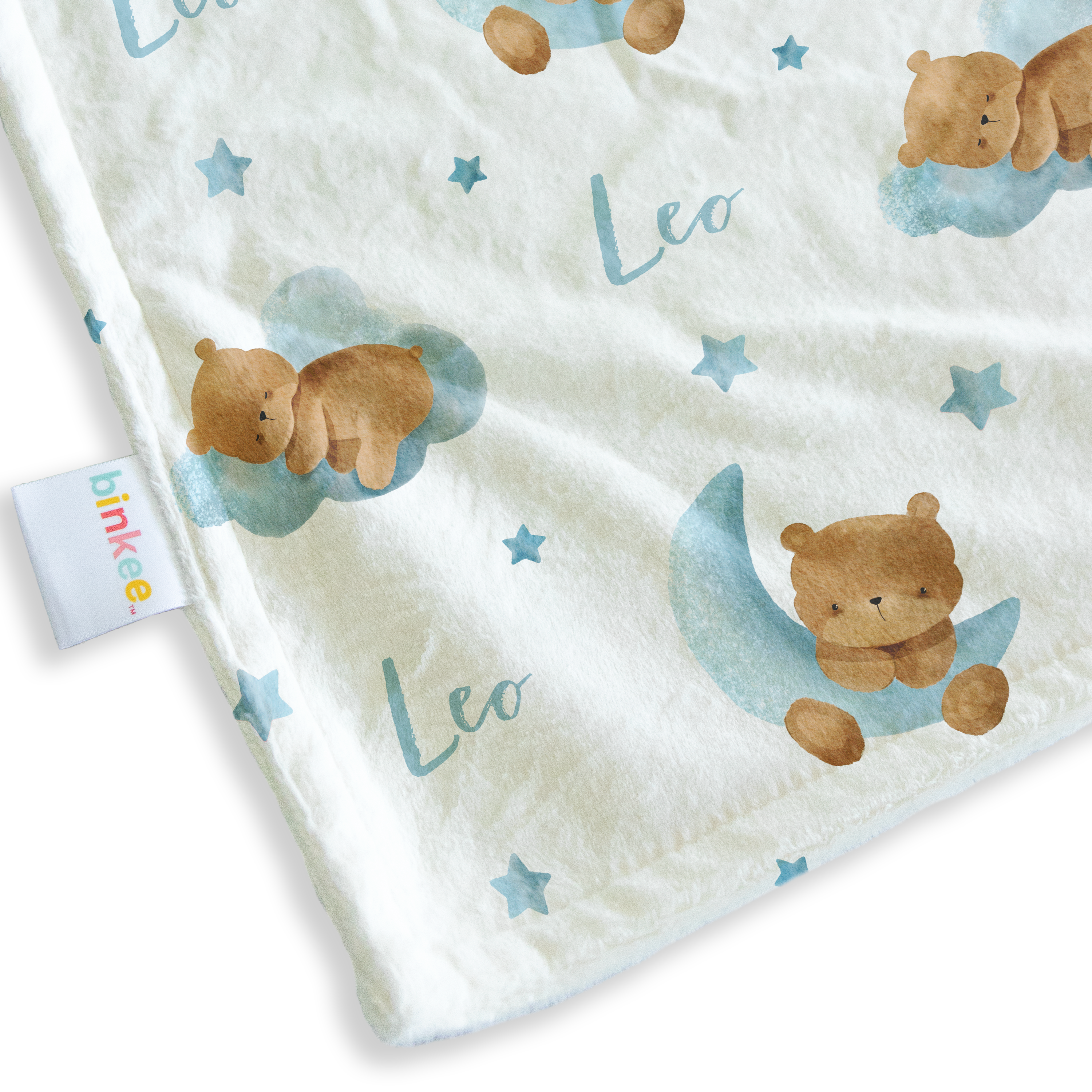 Blue Bear - Personalised Minky Blanket