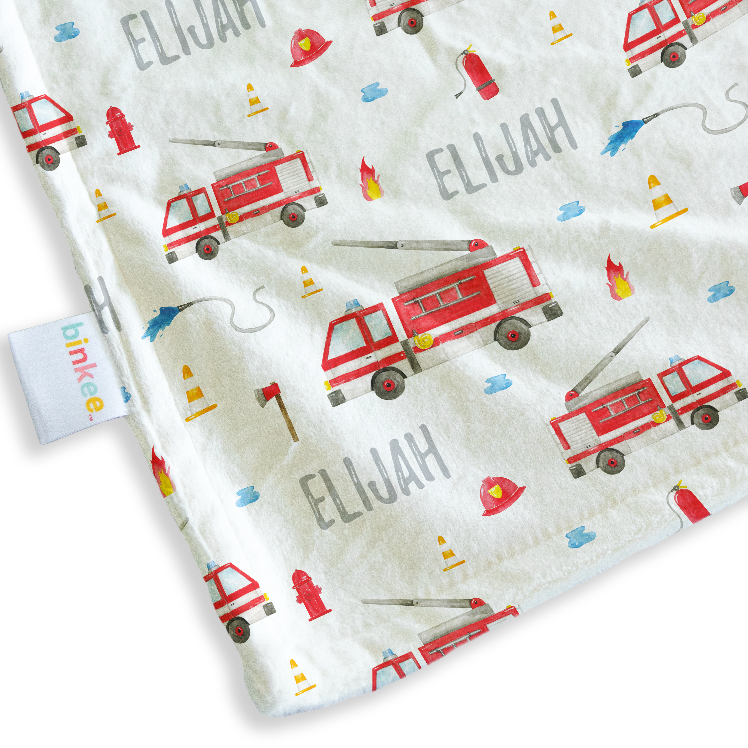 Fire Truck - Personalised Minky Blanket