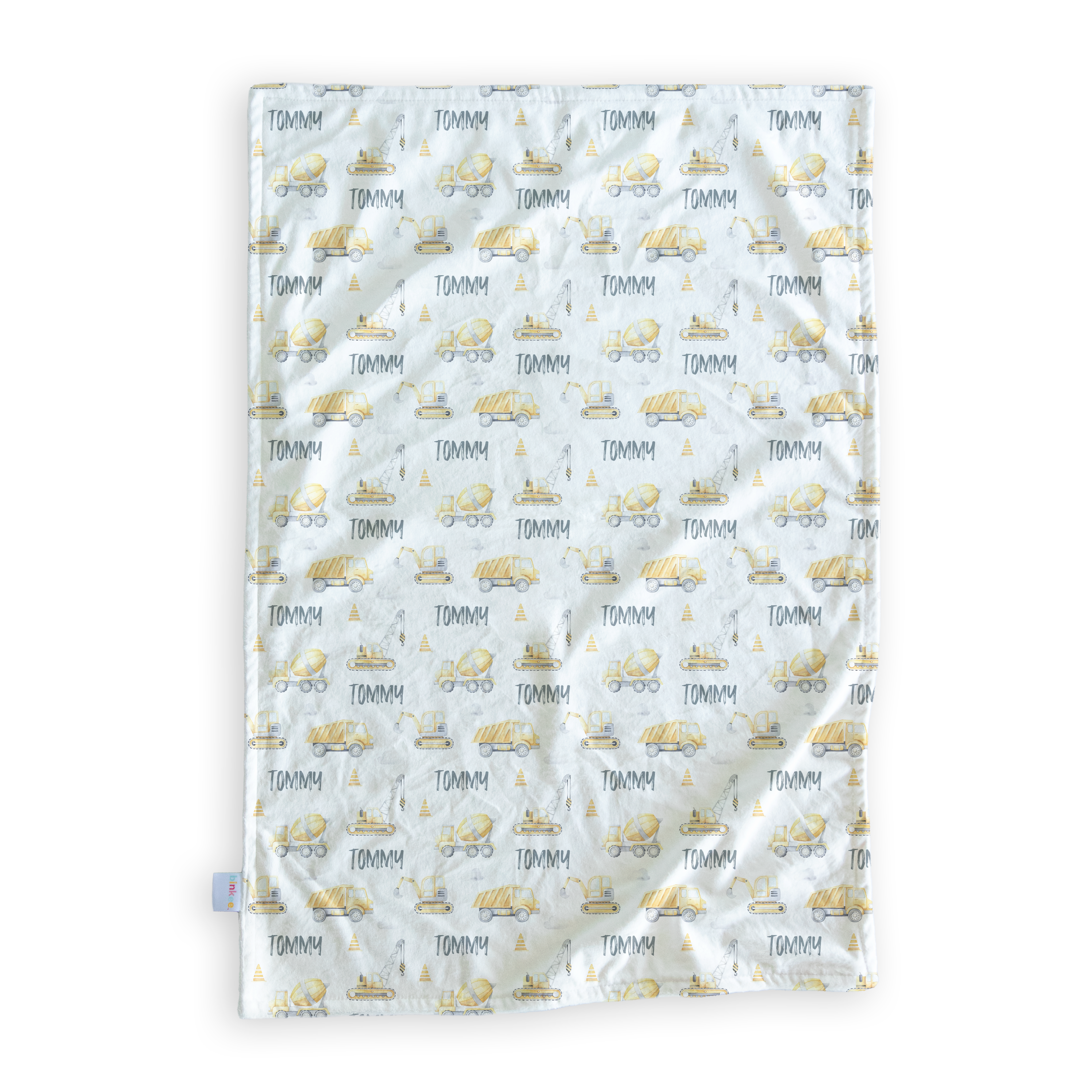 Construction (Grey) - Personalised Minky Blanket