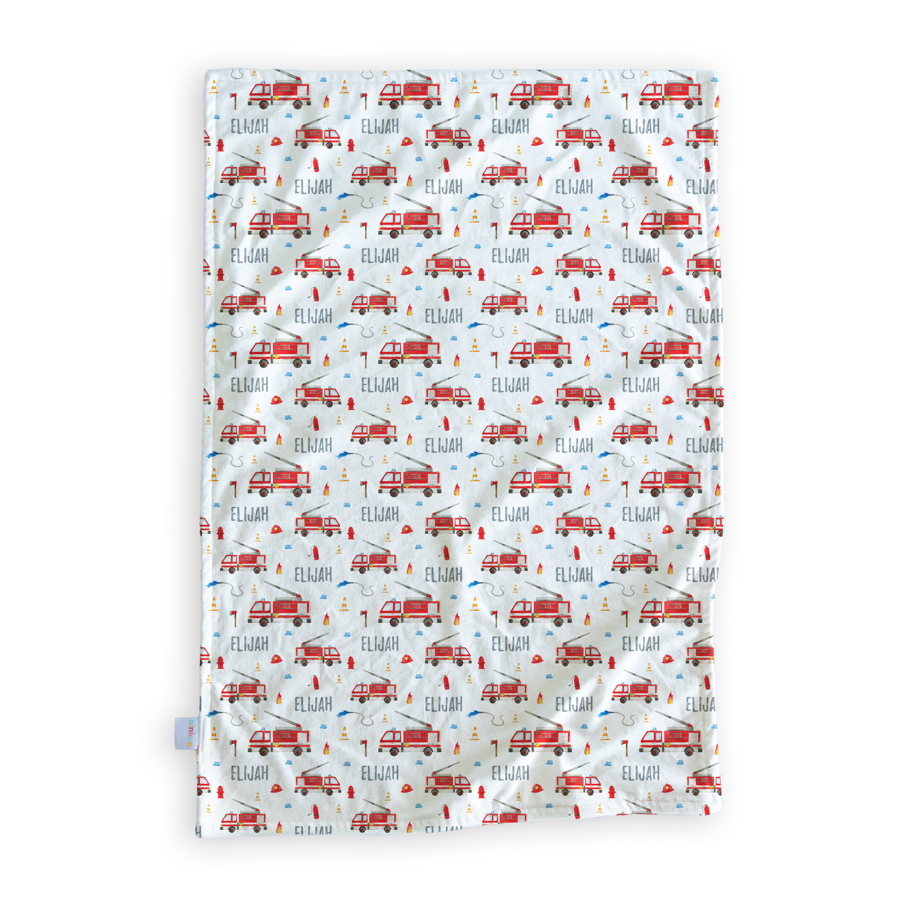 Fire Truck - Personalised Minky Blanket
