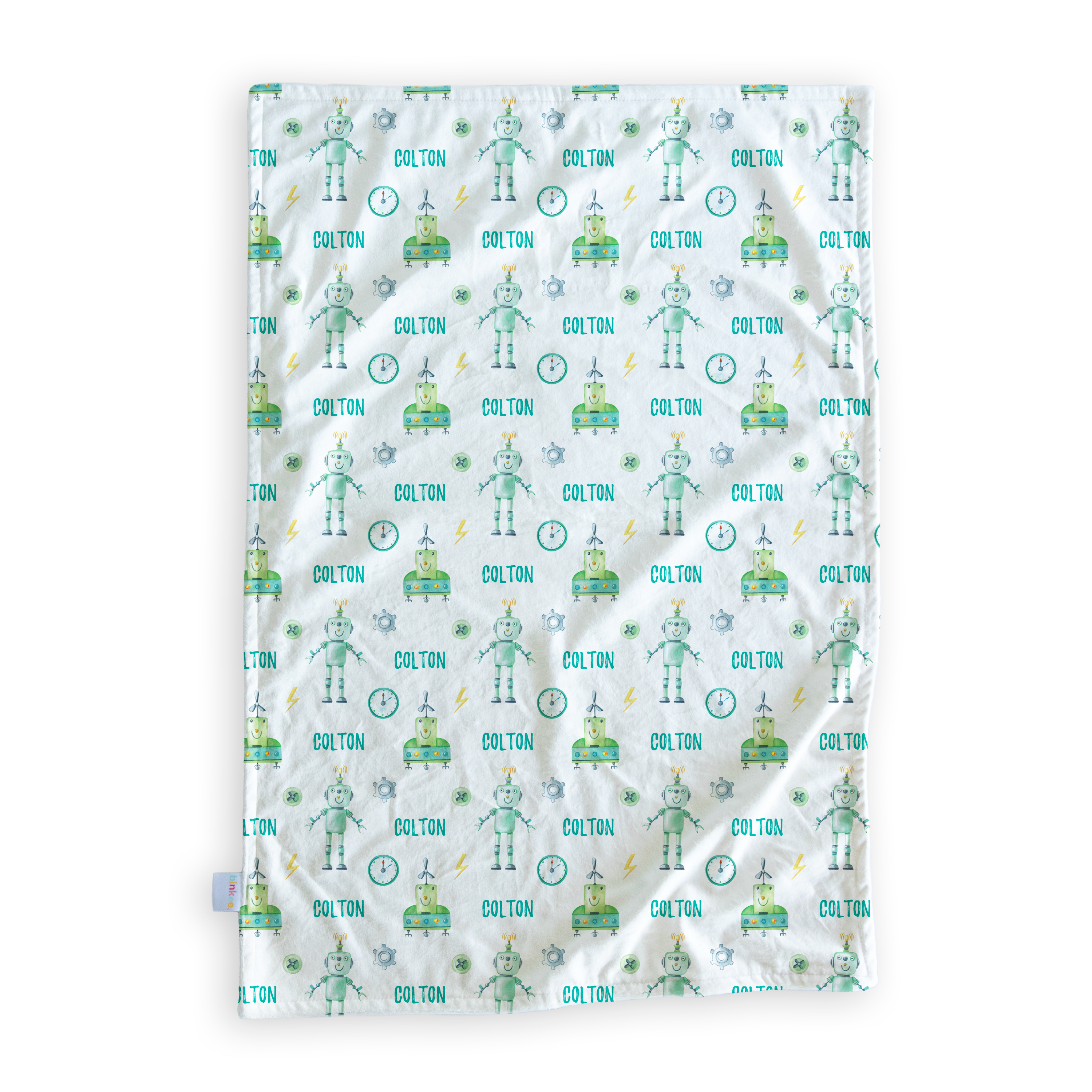 Robots - Personalised Minky Blanket