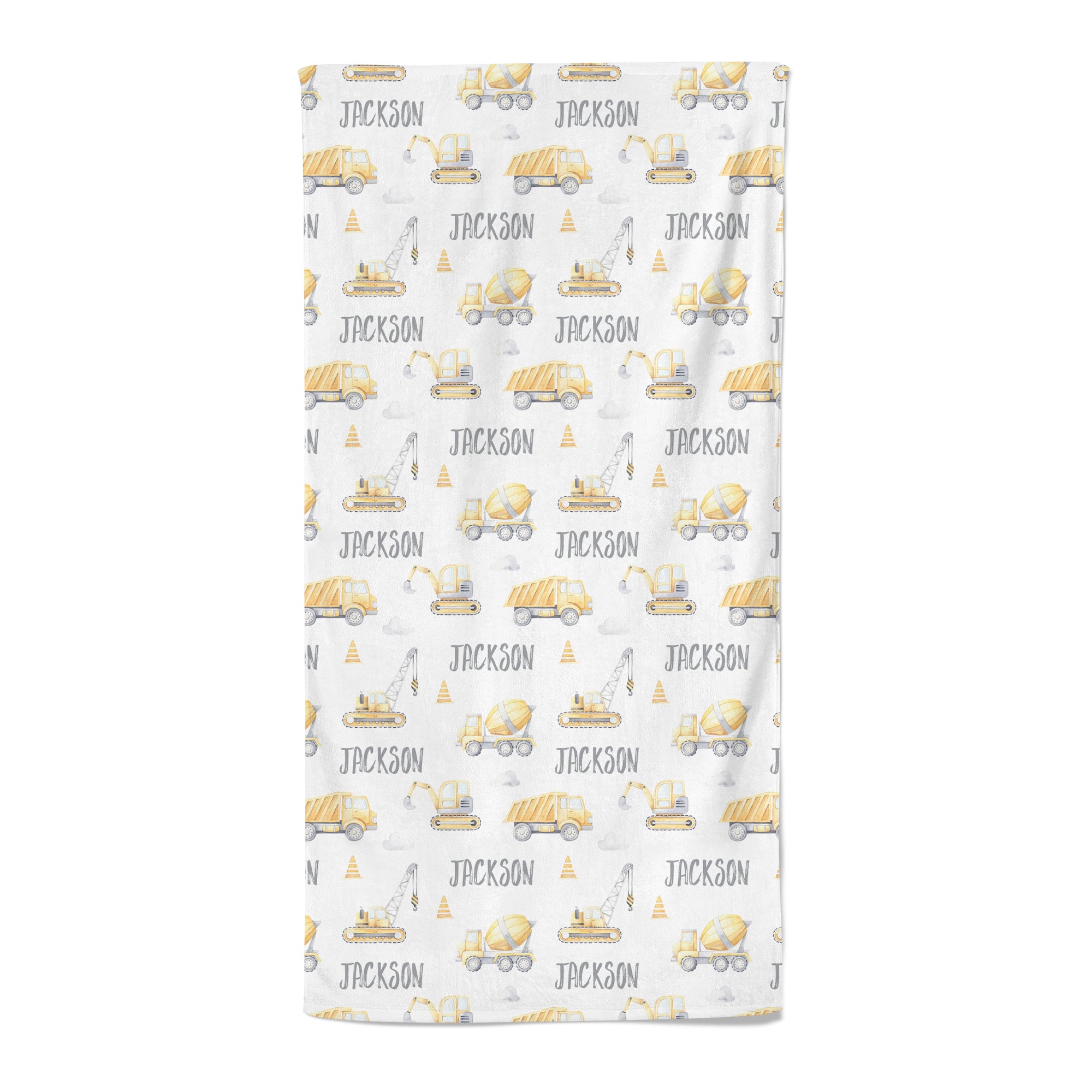 Construction (Grey) - Personalised Towel