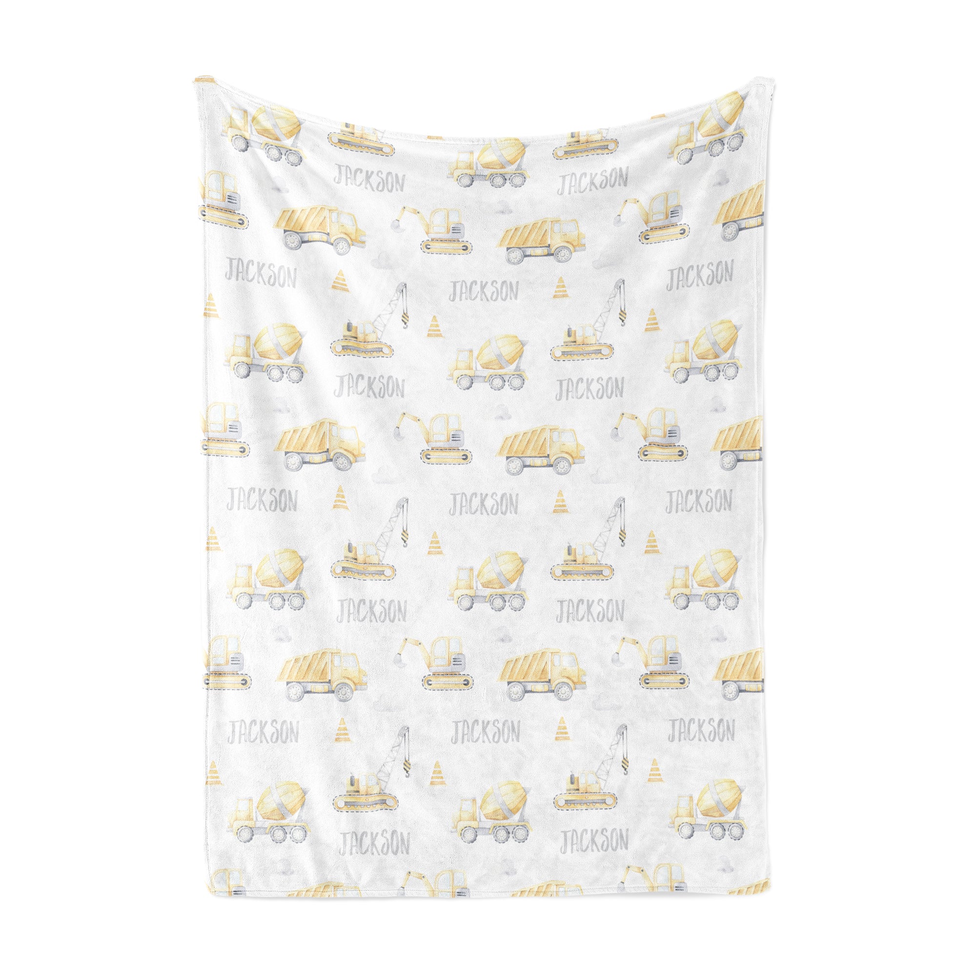Construction (Grey) - Personalised Keepsake Blanket
