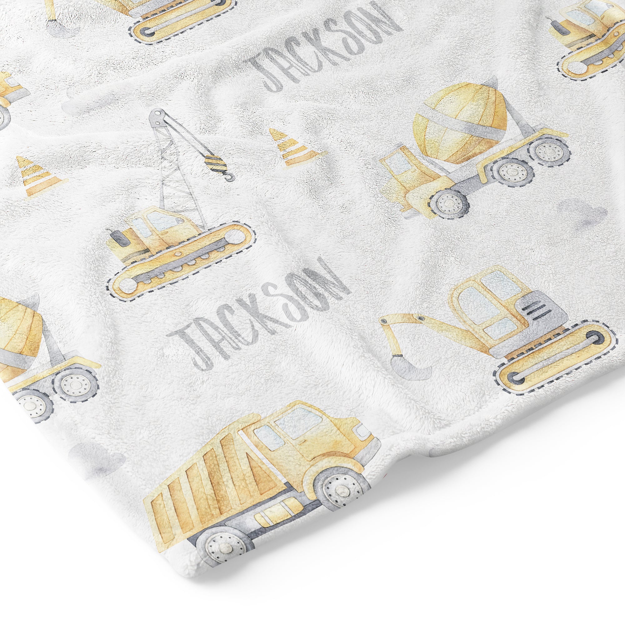 Construction (Grey) - Personalised Keepsake Blanket