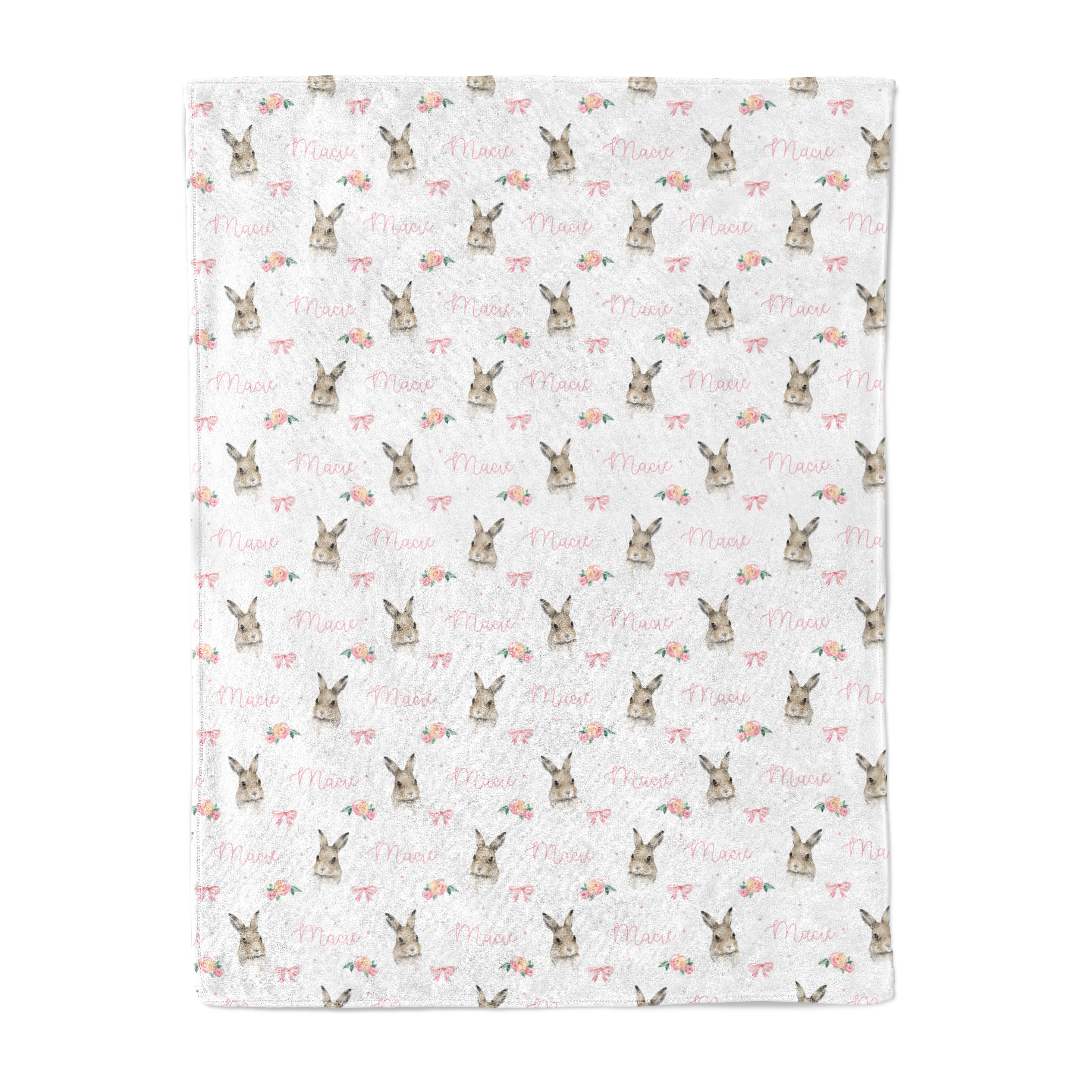 Bunnies (Pink) - Personalised Keepsake Blanket