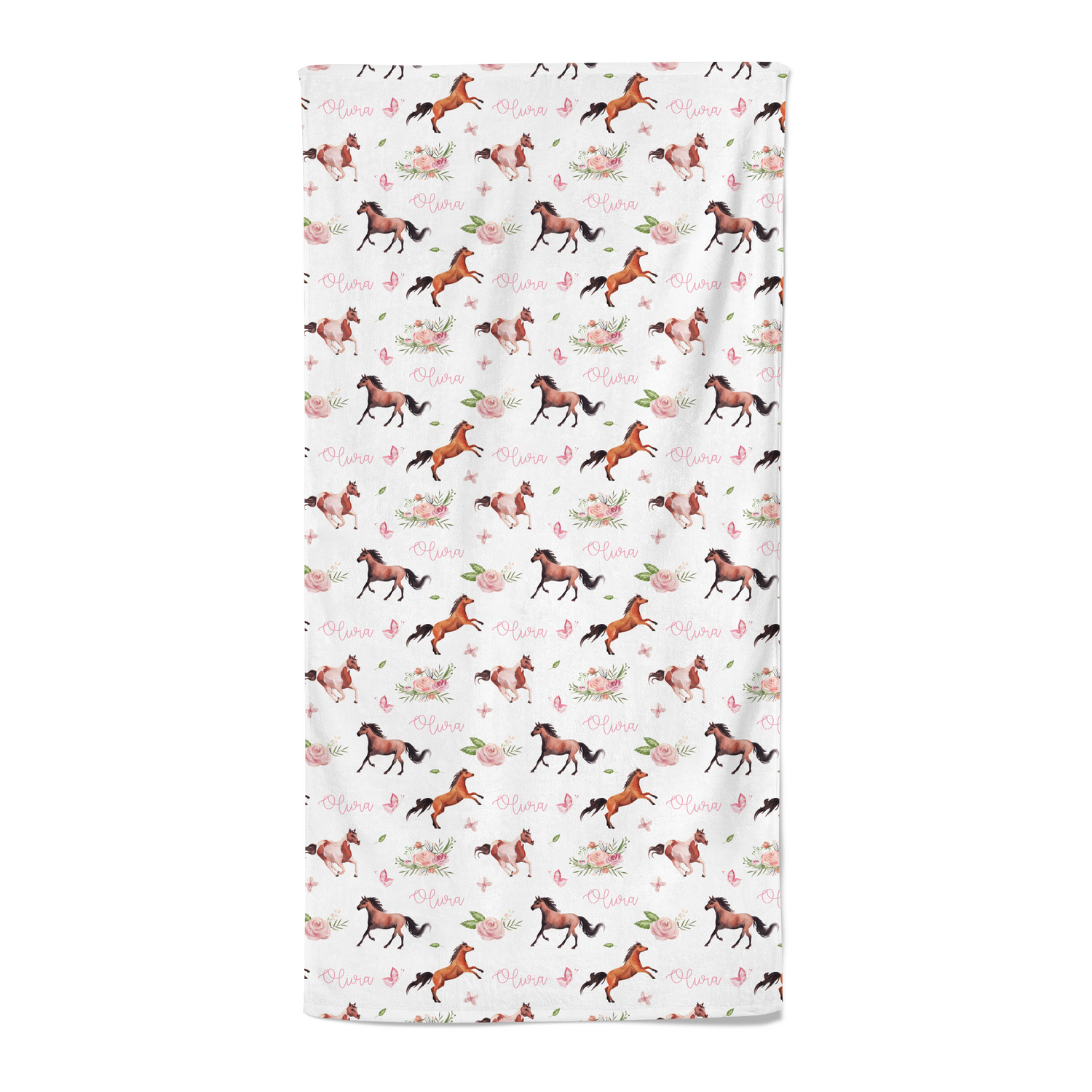 Floral Ponies - Personalised Towel