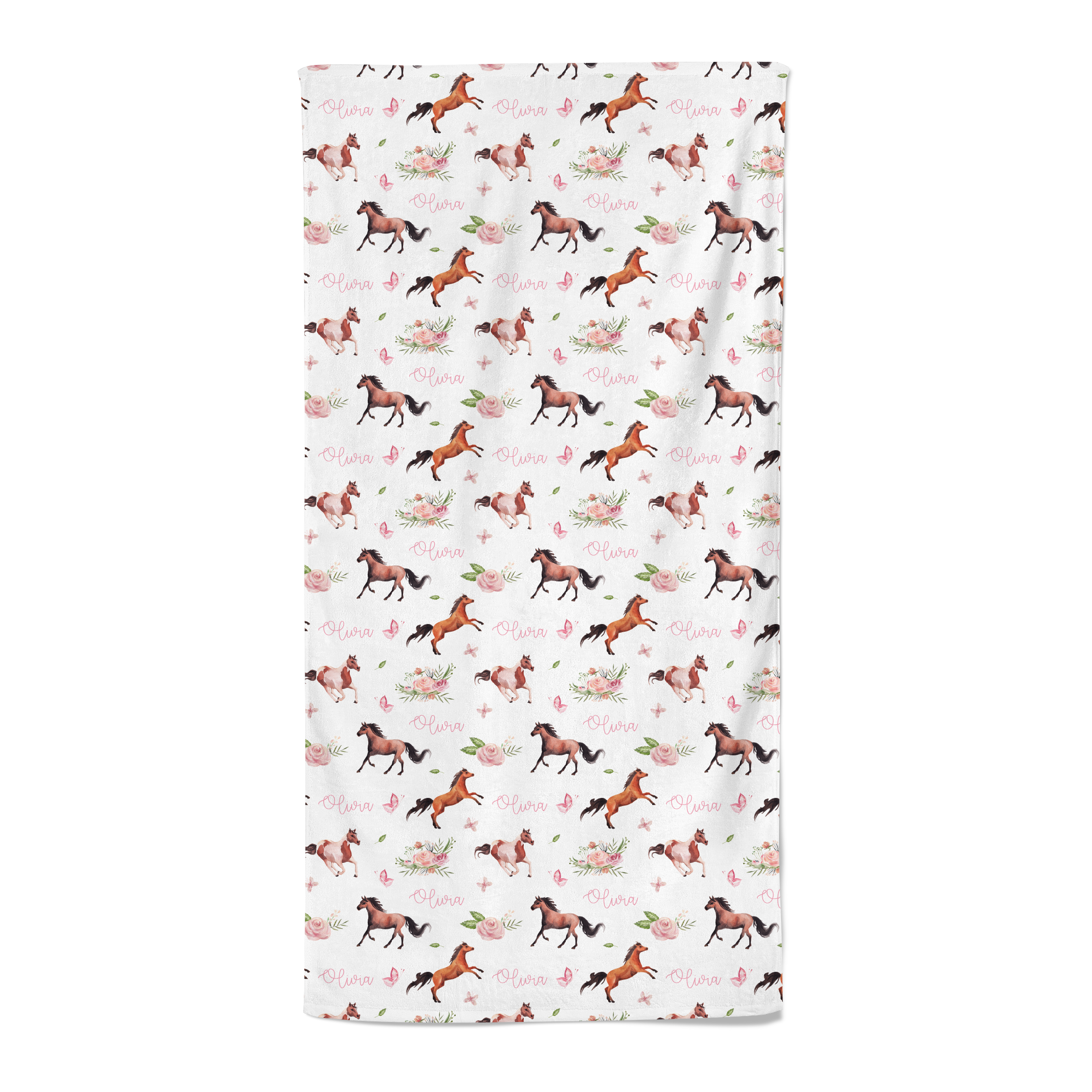 Floral Ponies - Personalised Towel