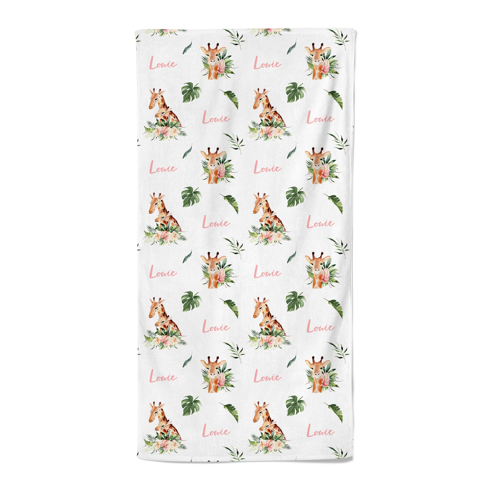 Floral Giraffes - Personalised Towel