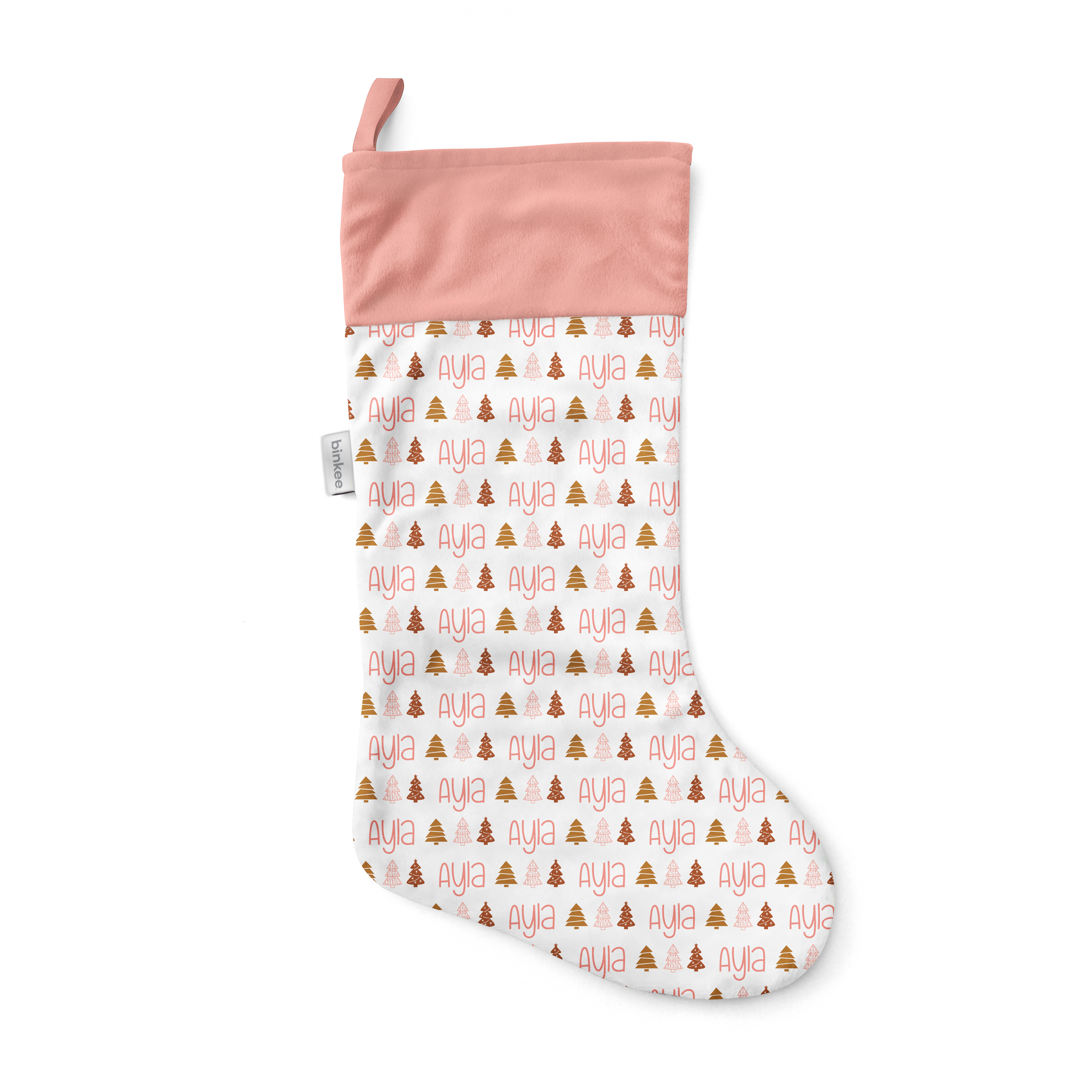 Christmas Tree Name (Sunset) - Personalised Christmas Stocking