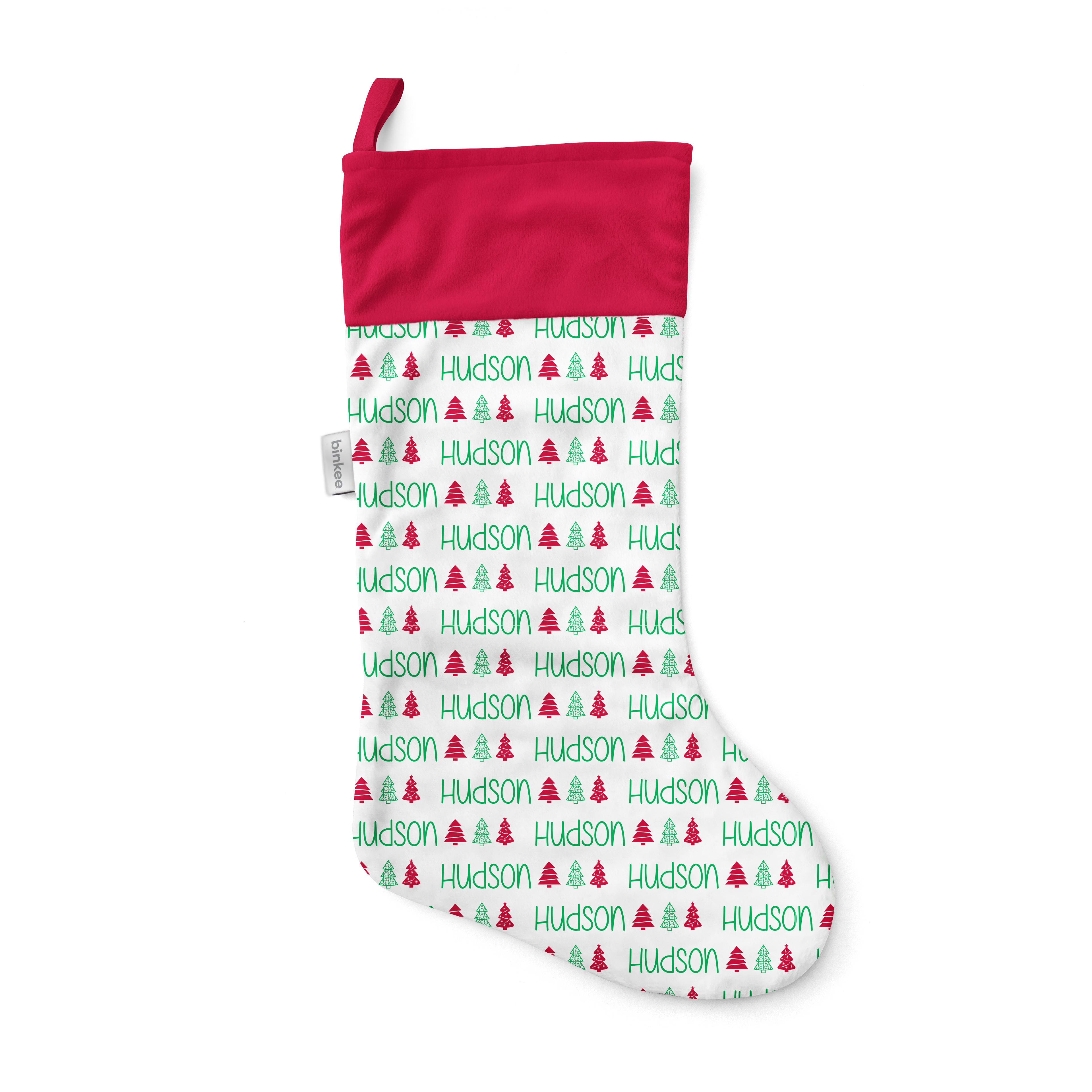 Christmas Tree Name (Festive) - Personalised Christmas Stocking