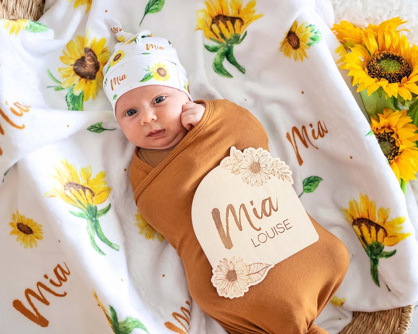 Sunflowers Personalised Minky Blanket