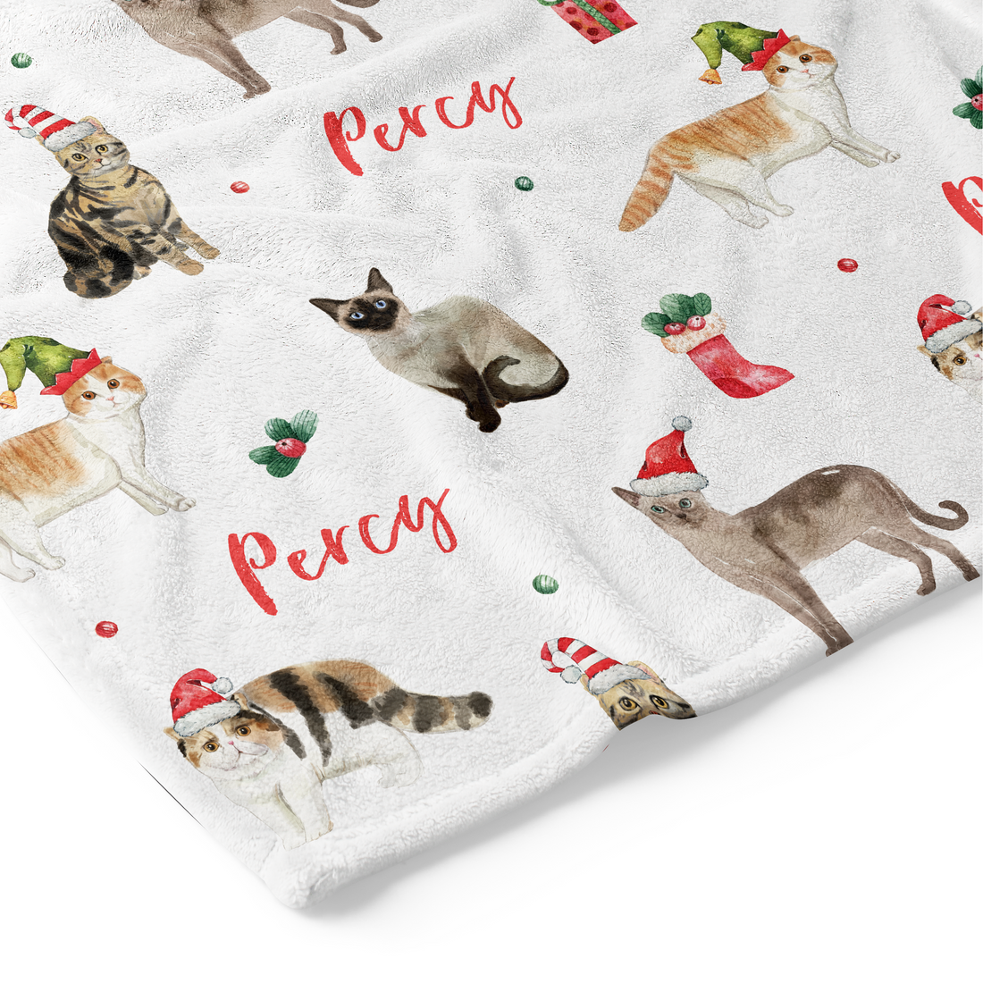 Christmas Kitty - Personalised Keepsake Blanket