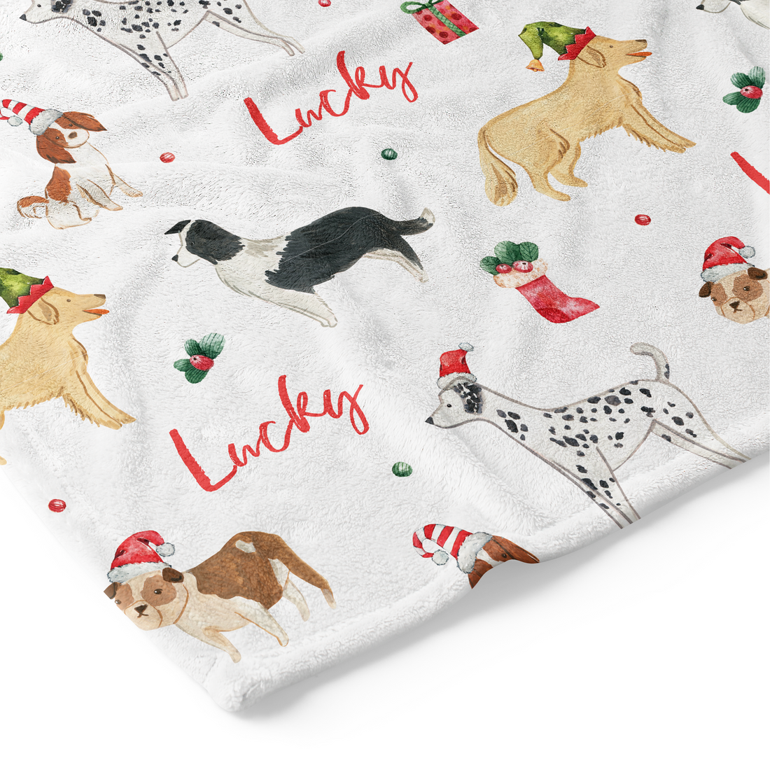 Christmas Puppies - Personalised Keepsake Blanket