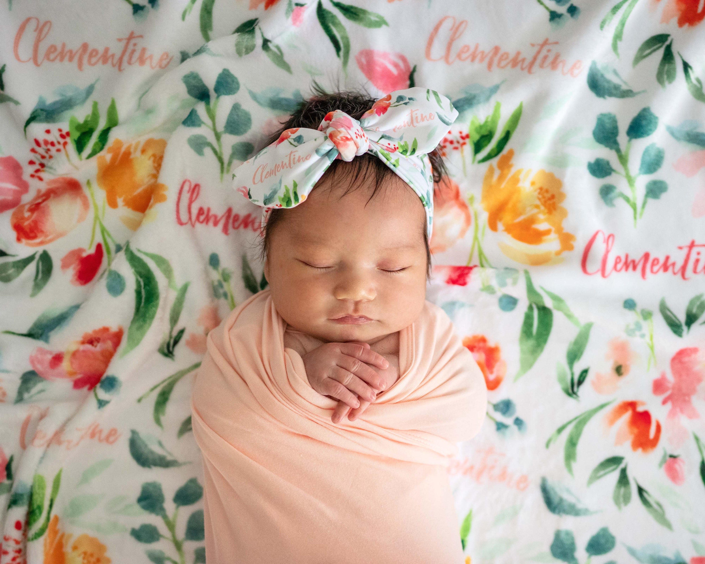Summer Bloom - Personalised Minky Blanket
