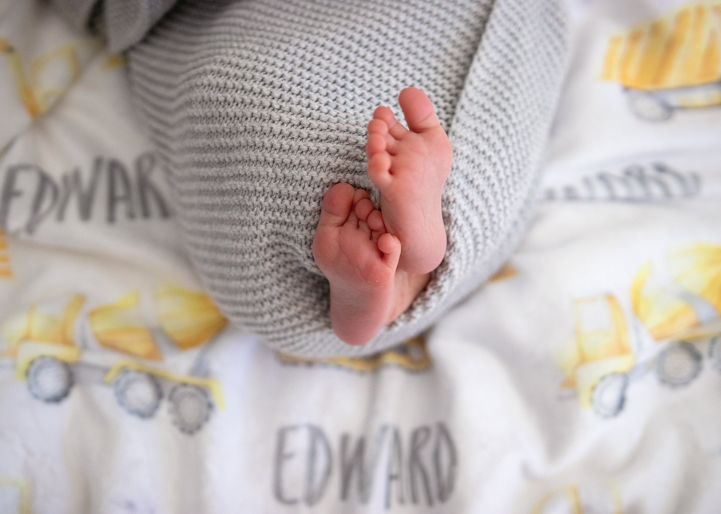 Construction (Grey) - Personalised Keepsake Blanket