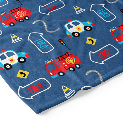 Emergency Vehicles - Personalised Keepsake Blanket