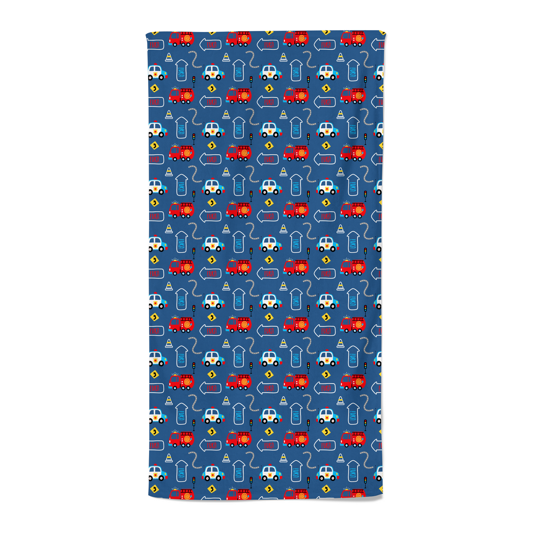 Emergency Vehicles - Personalised Towel