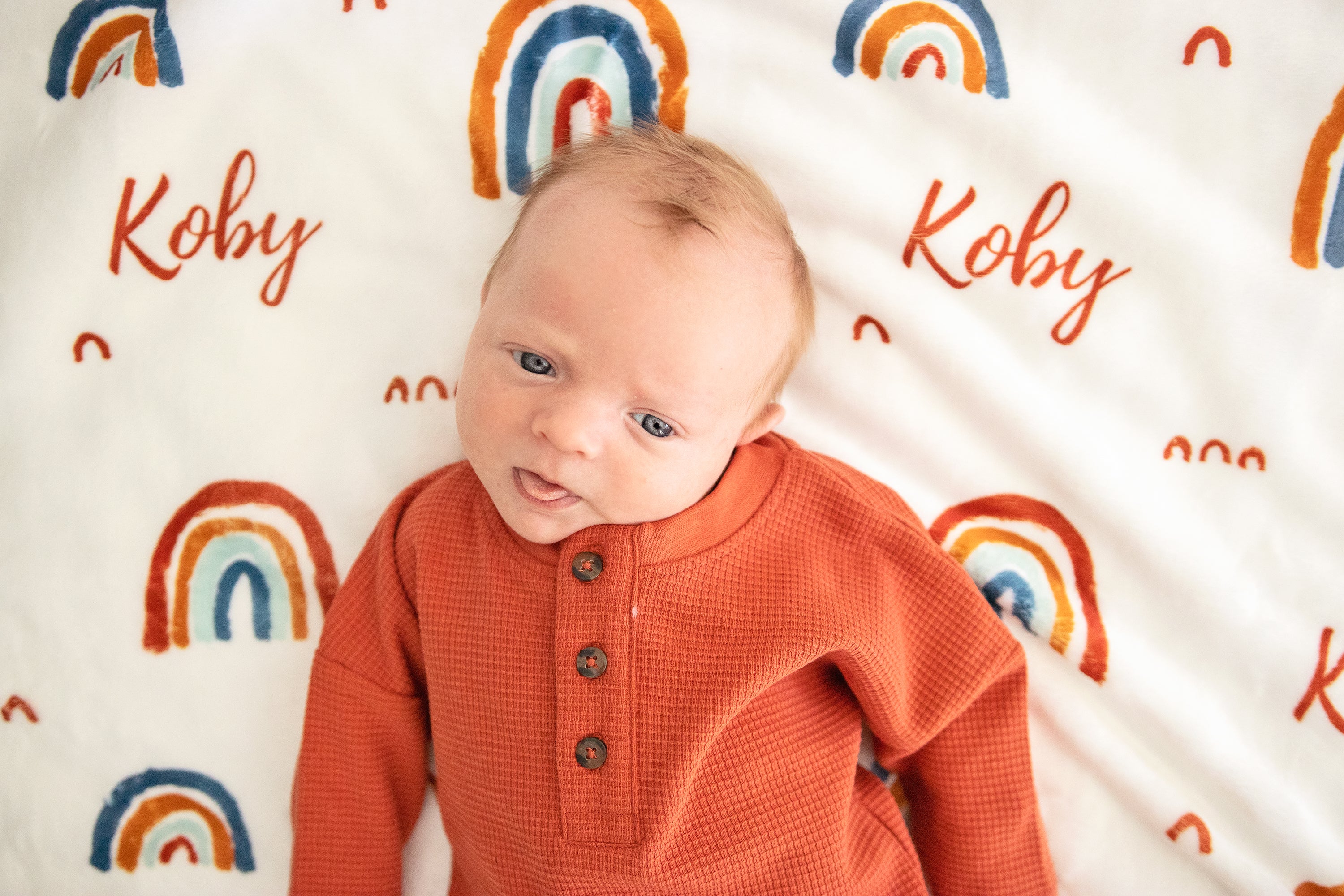 Earthy Rainbows - Personalised Minky Blanket