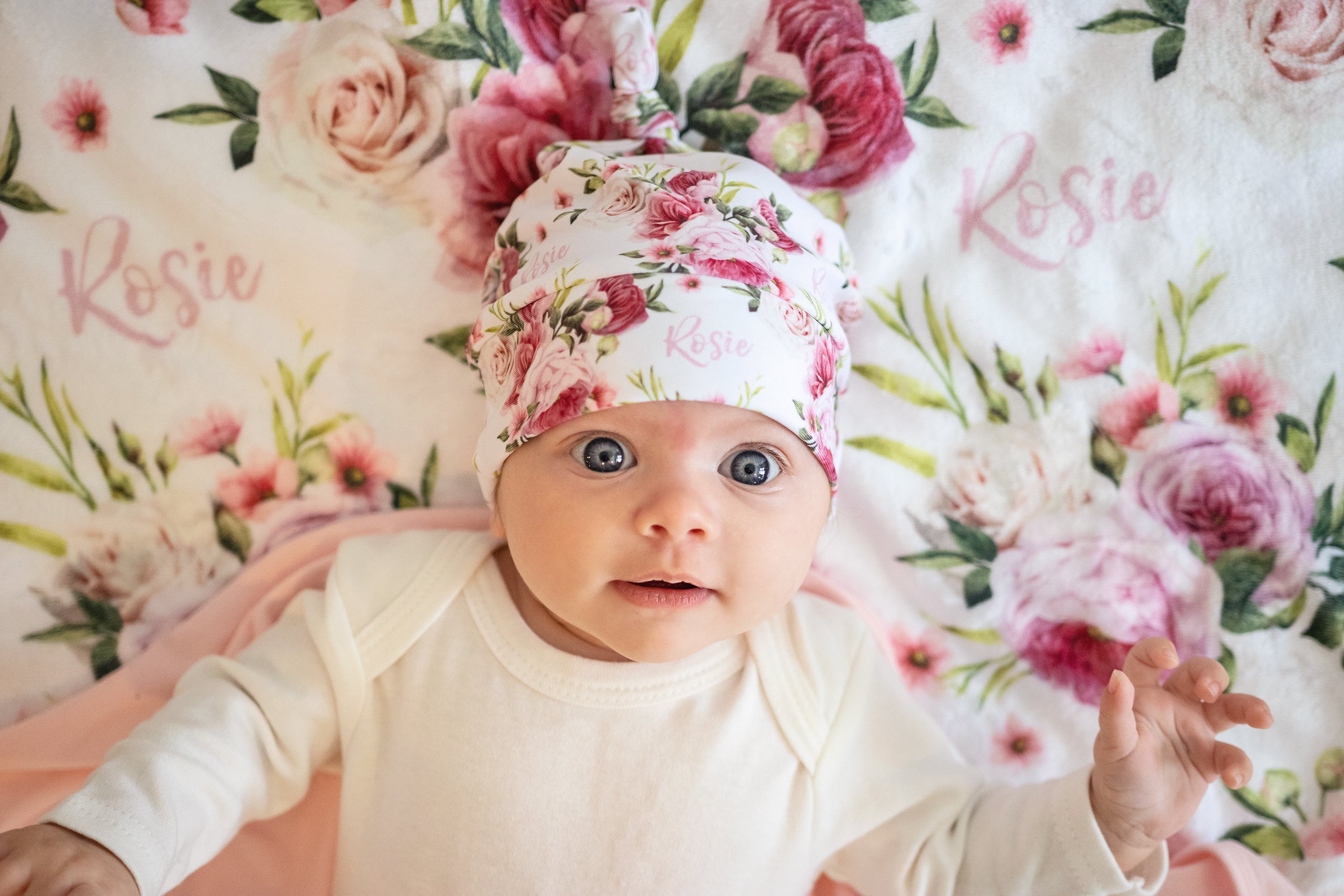 Vintage Bloom - Personalised Minky Blanket