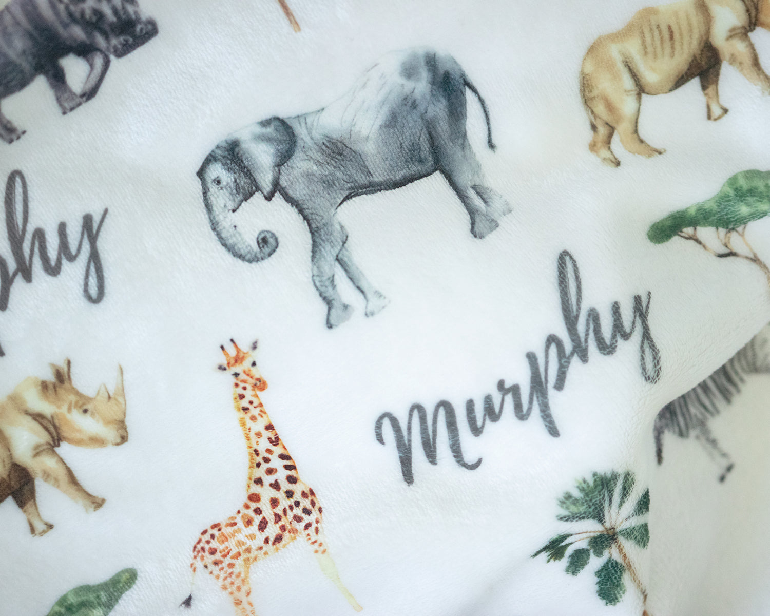Safari Personalised Minky Baby Blanket – Binkee