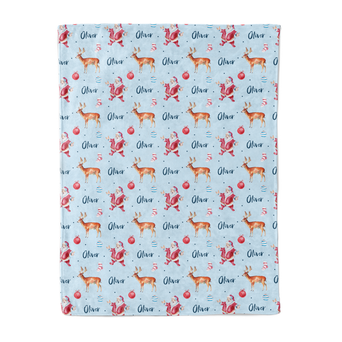 Vintage Santa (blue) - Personalised Keepsake Blankie