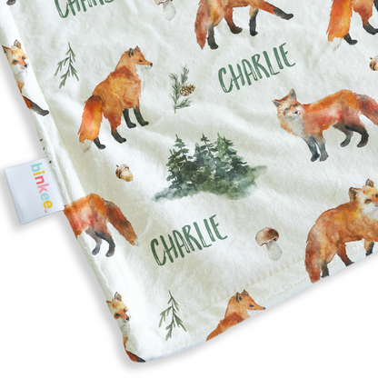 Forest Fox - Personalised Minky Blanket
