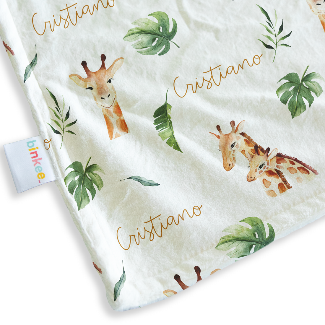 Giraffes - Personalised Minky Blanket
