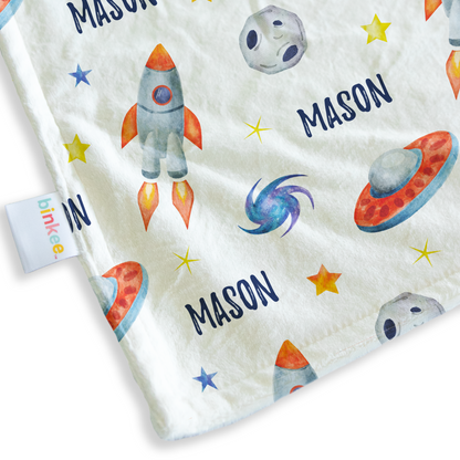 Outer Space - Personalised Minky Blanket