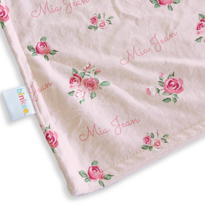 Rose Garden - Personalised Minky Blanket
