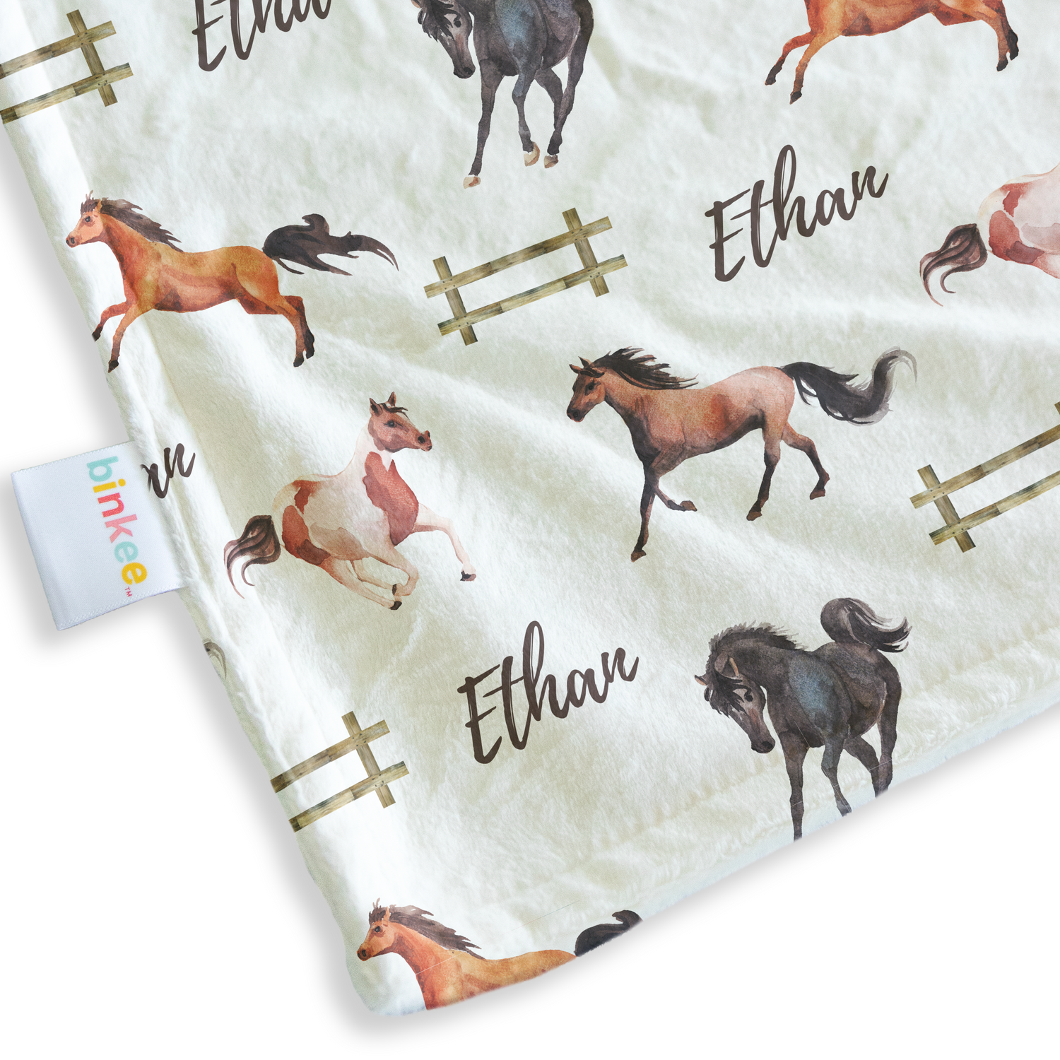 Stallions - Personalised Minky Blanket
