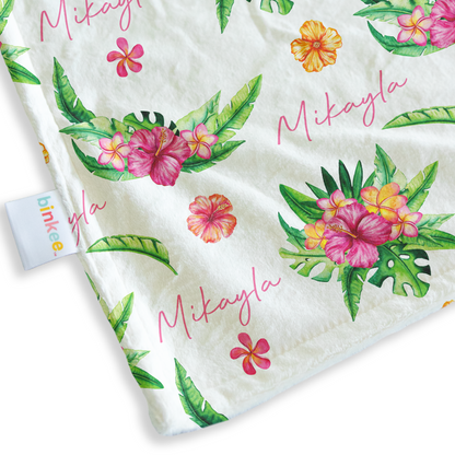 Tropical Paradise - Personalised Minky Blanket