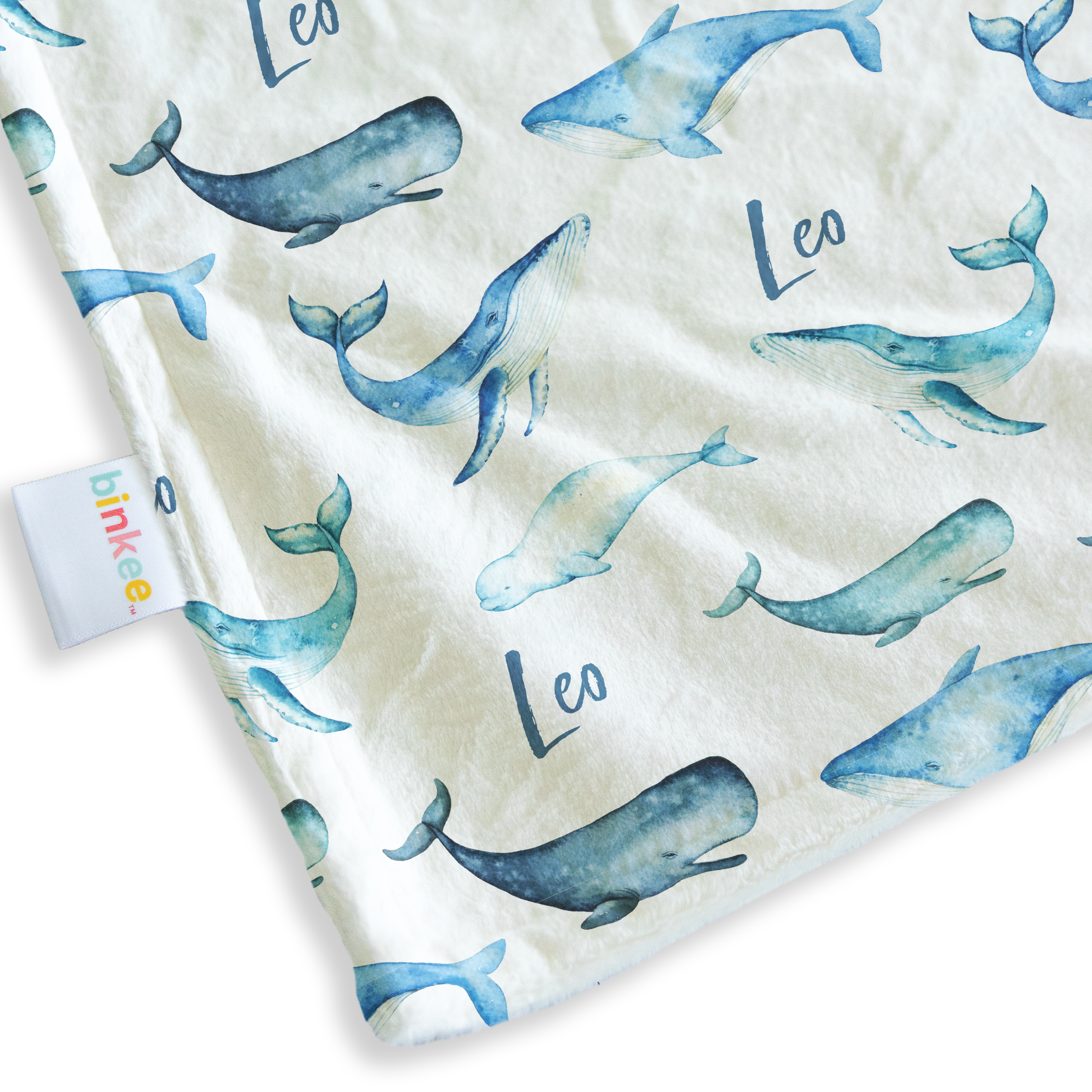 Whales - Personalised Minky Blanket